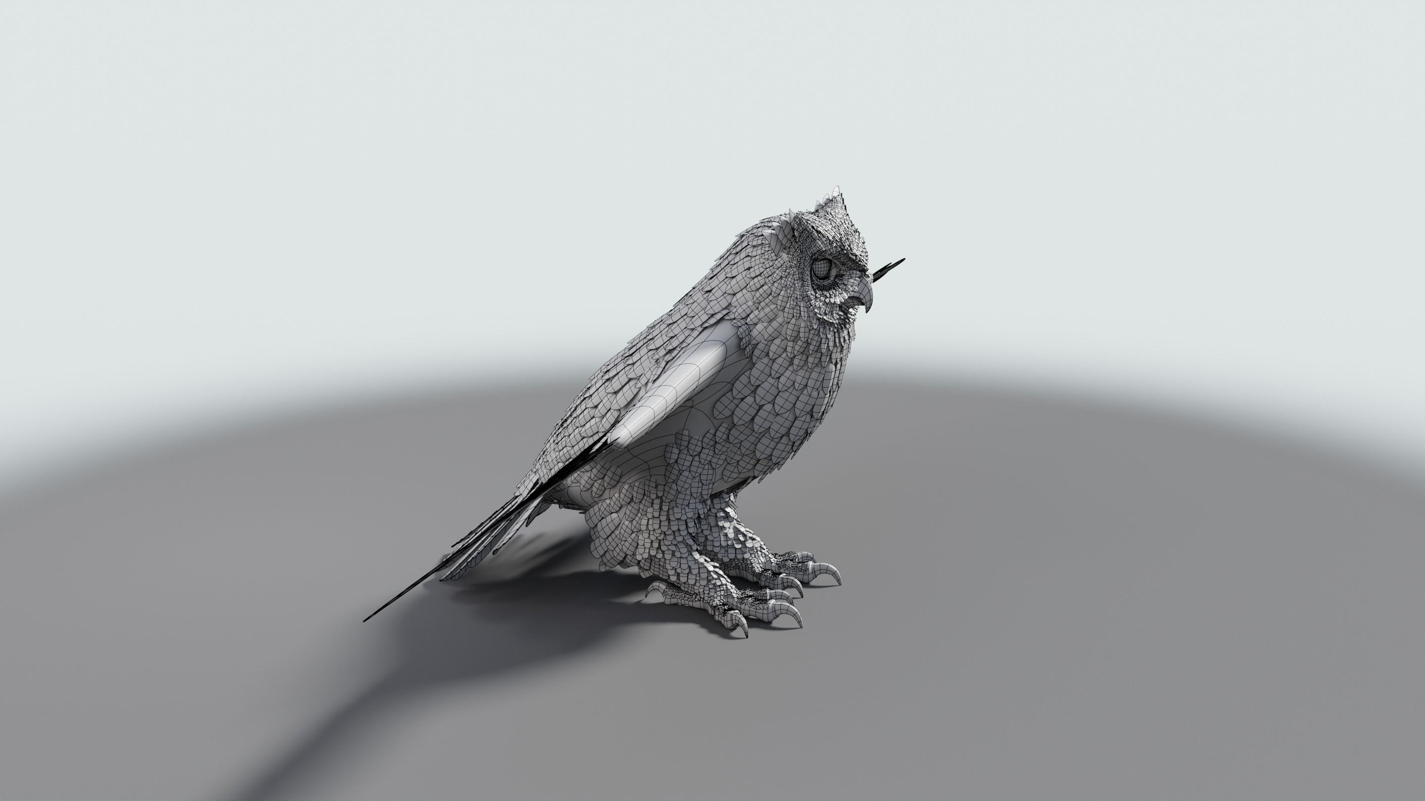 Great Horned Owl - Blender Low-poly 3D model_35