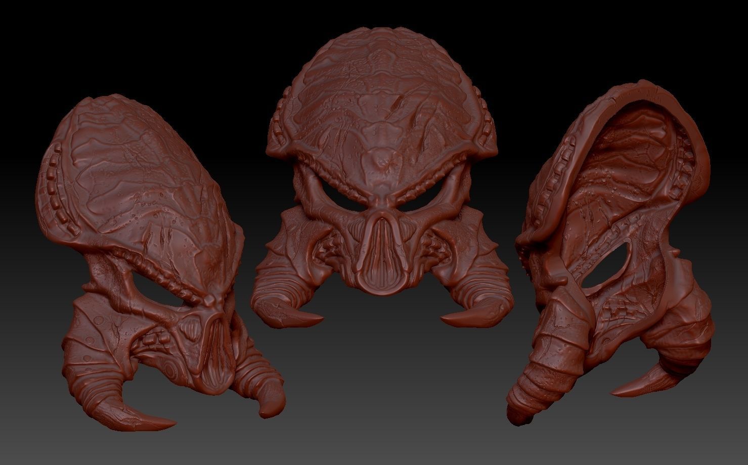 cracked tusk predator bio helmet prey 3D print model_1