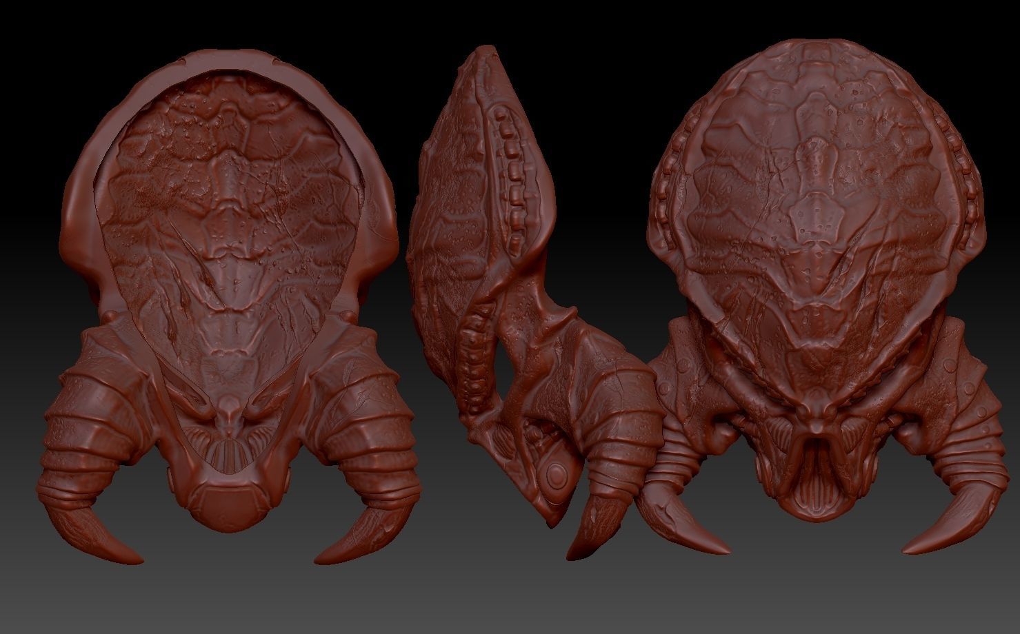 cracked tusk predator bio helmet prey 3D print model_3