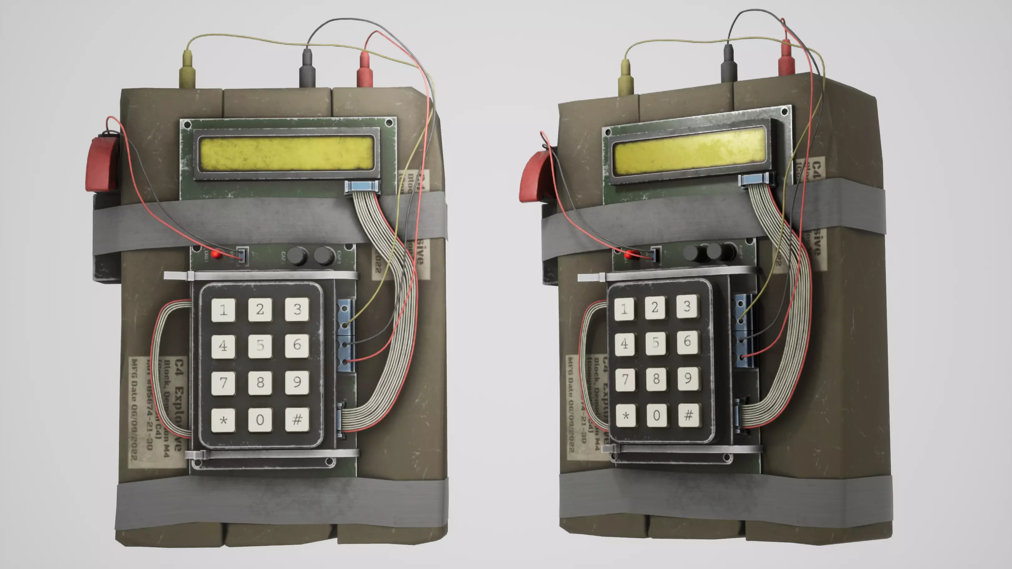 C4 Explosive Low-poly 3D model_0