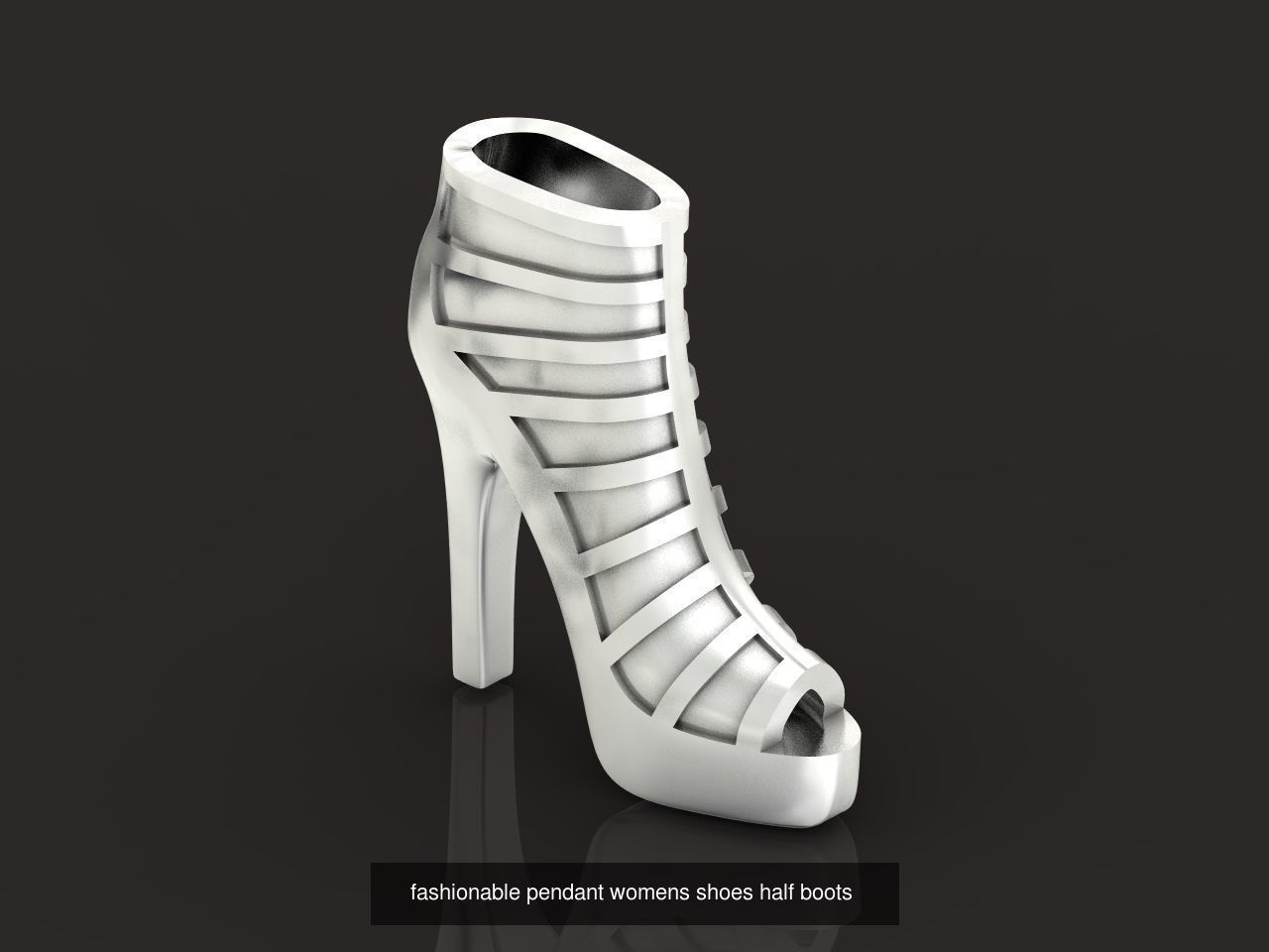 set fashionable pendant womens shoes half-boots 480 3D Model Collection_13