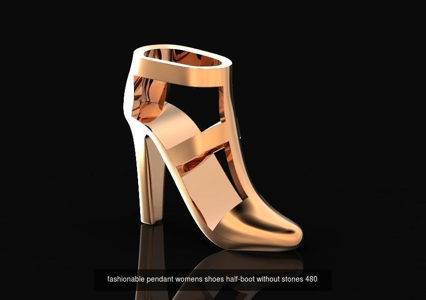 set fashionable pendant womens shoes half-boots 480 3D Model Collection_9