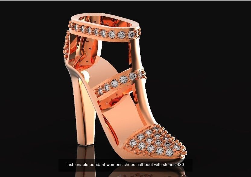 set fashionable pendant womens shoes half-boots 480 3D Model Collection_8