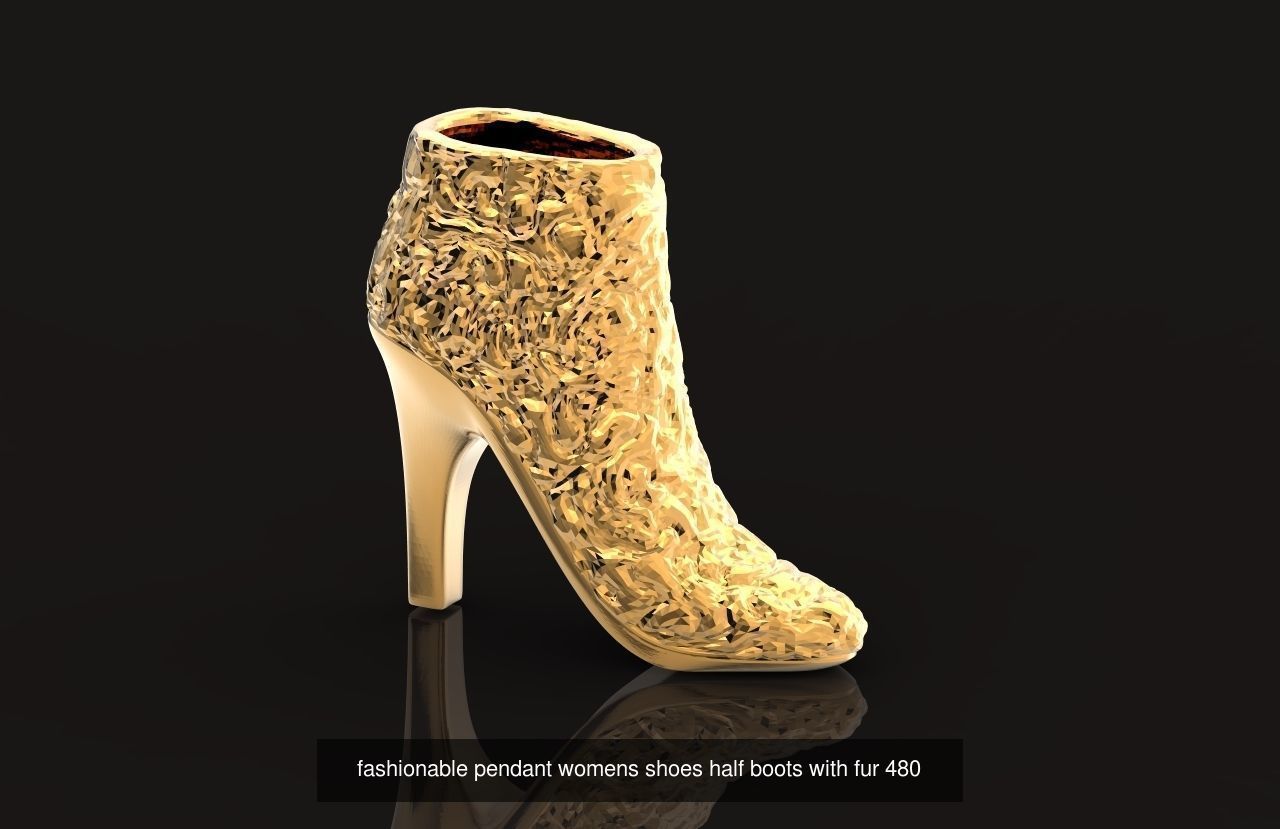 set fashionable pendant womens shoes half-boots 480 3D Model Collection_10