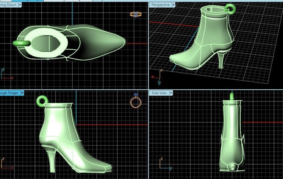 set fashionable pendant womens shoes half-boots 480 3D Model Collection_53