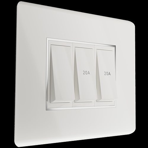 Elegant Curved Switch Board 3D model