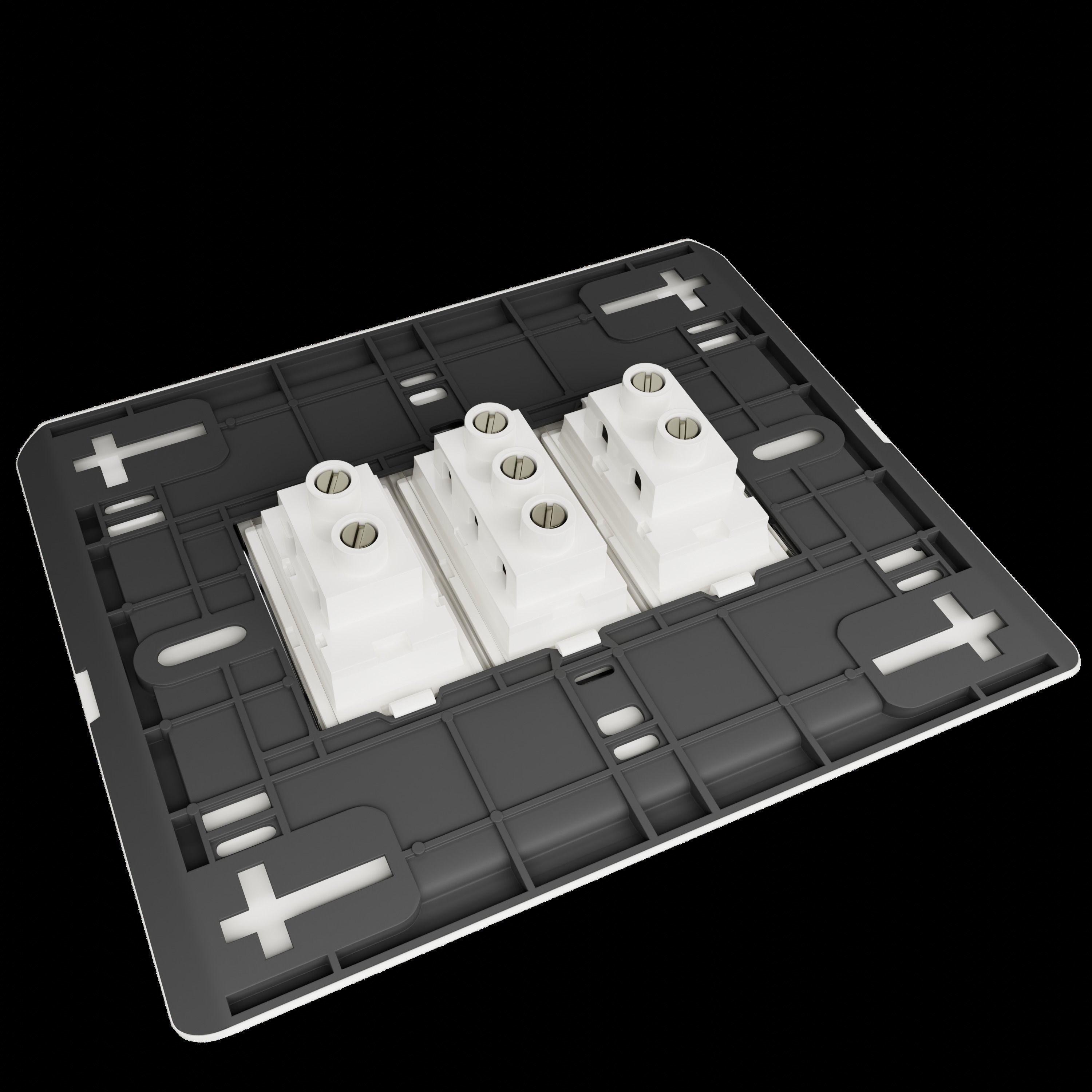 Elegant Curved Switch Board 3D model_1