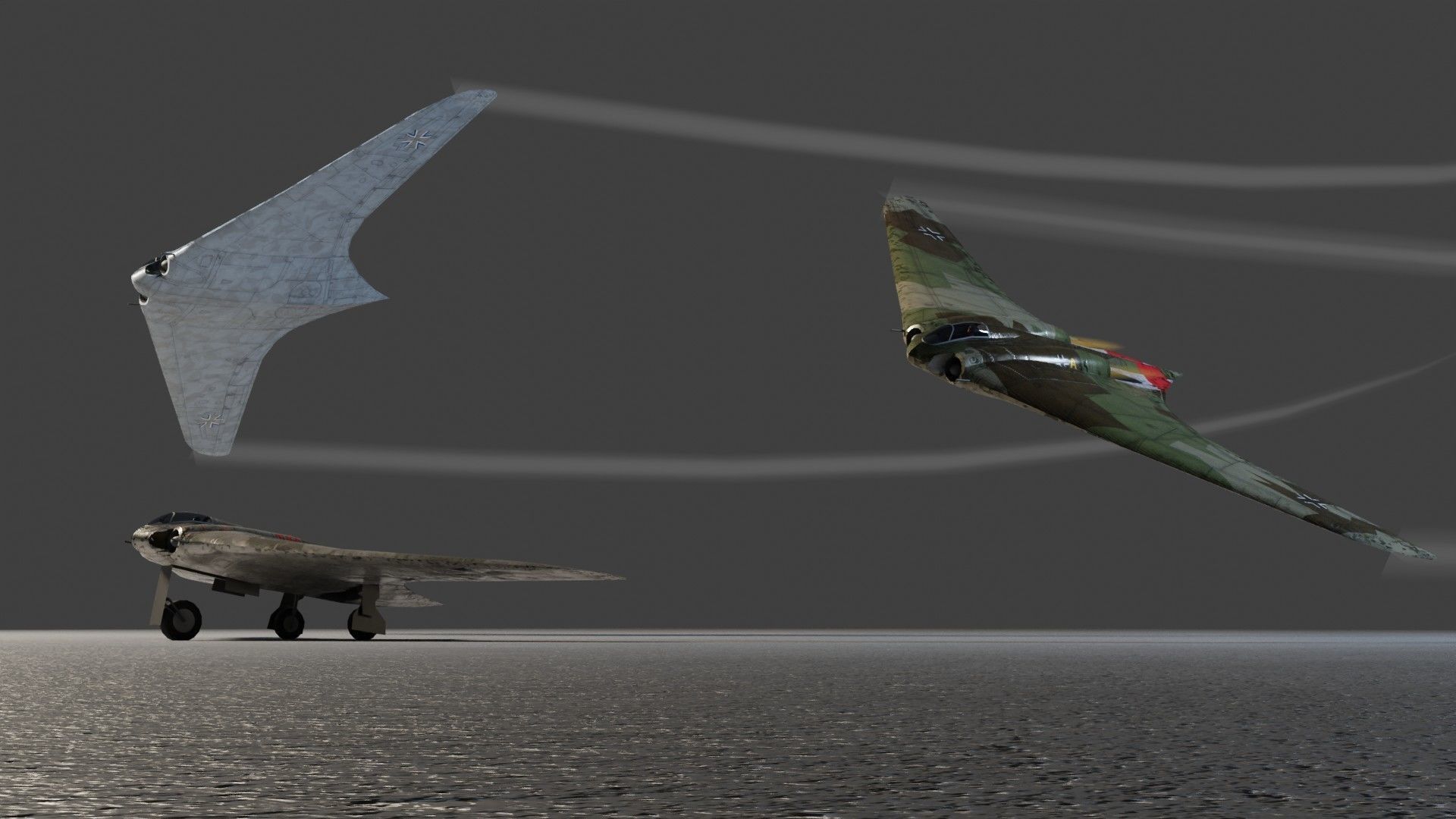 Horten Ho 229 Low-poly 3D model_3