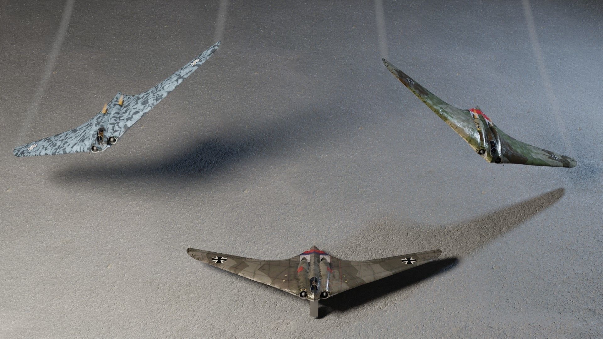 Horten Ho 229 Low-poly 3D model_1