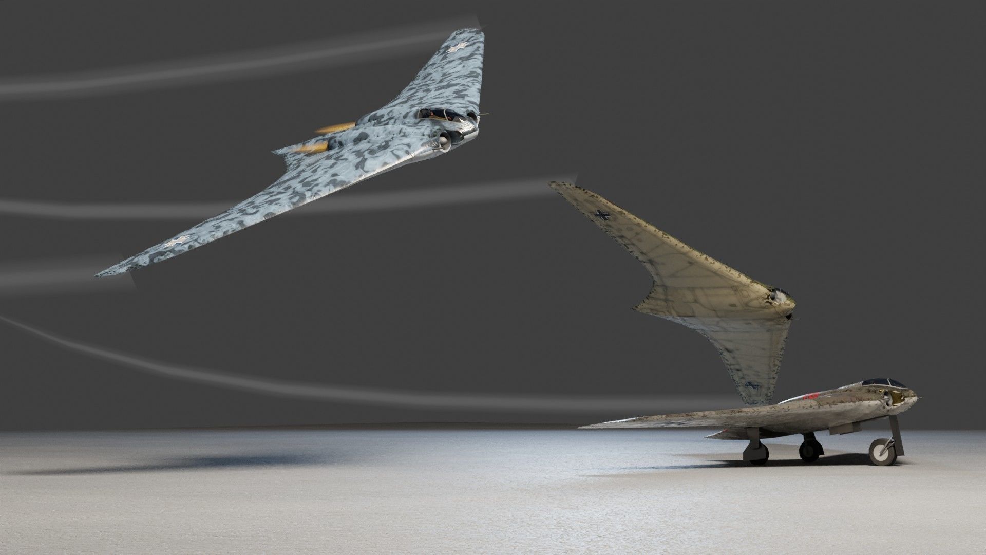 Horten Ho 229 Low-poly 3D model_4