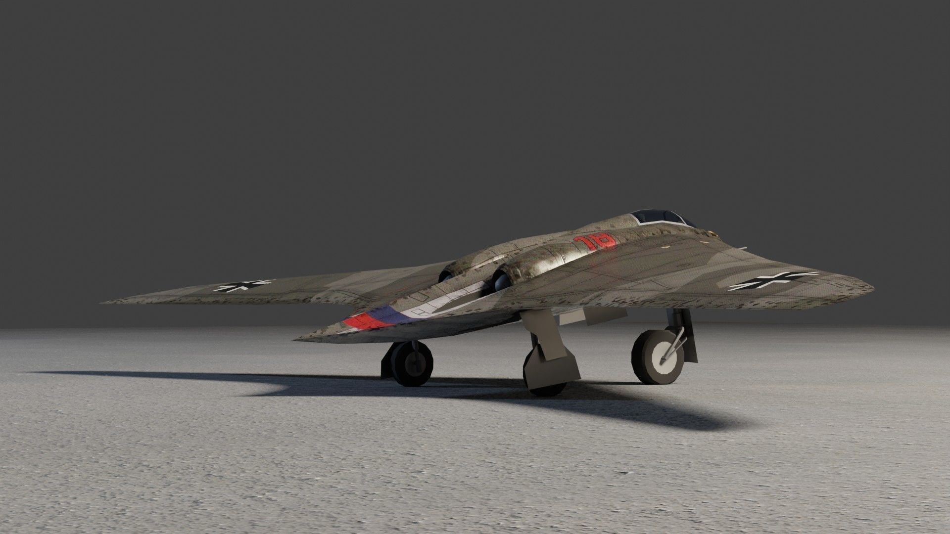 Horten Ho 229 Low-poly 3D model_9