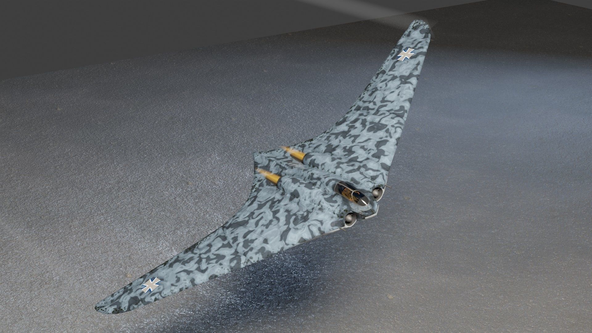 Horten Ho 229 Low-poly 3D model_13