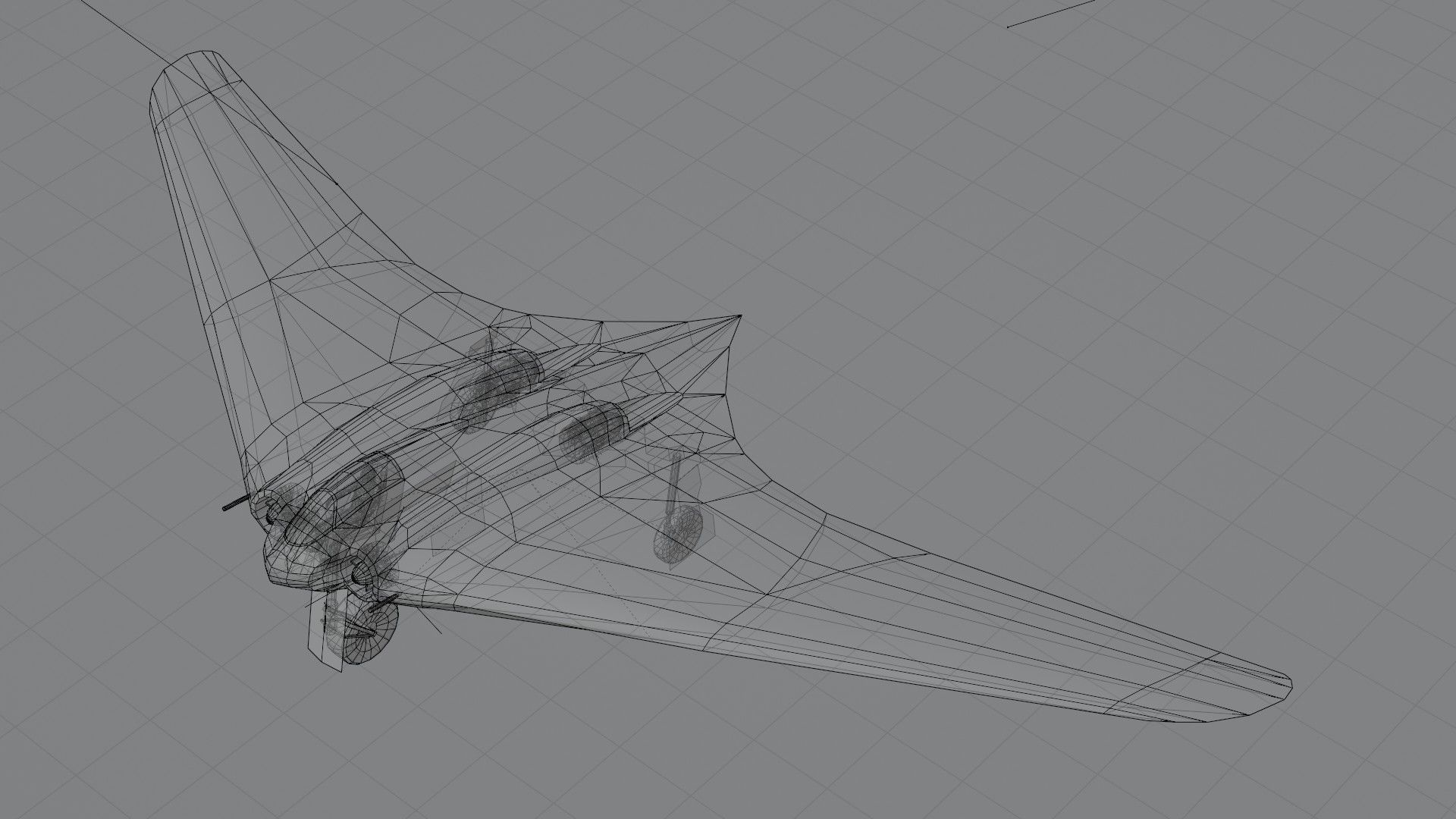 Horten Ho 229 Low-poly 3D model_8