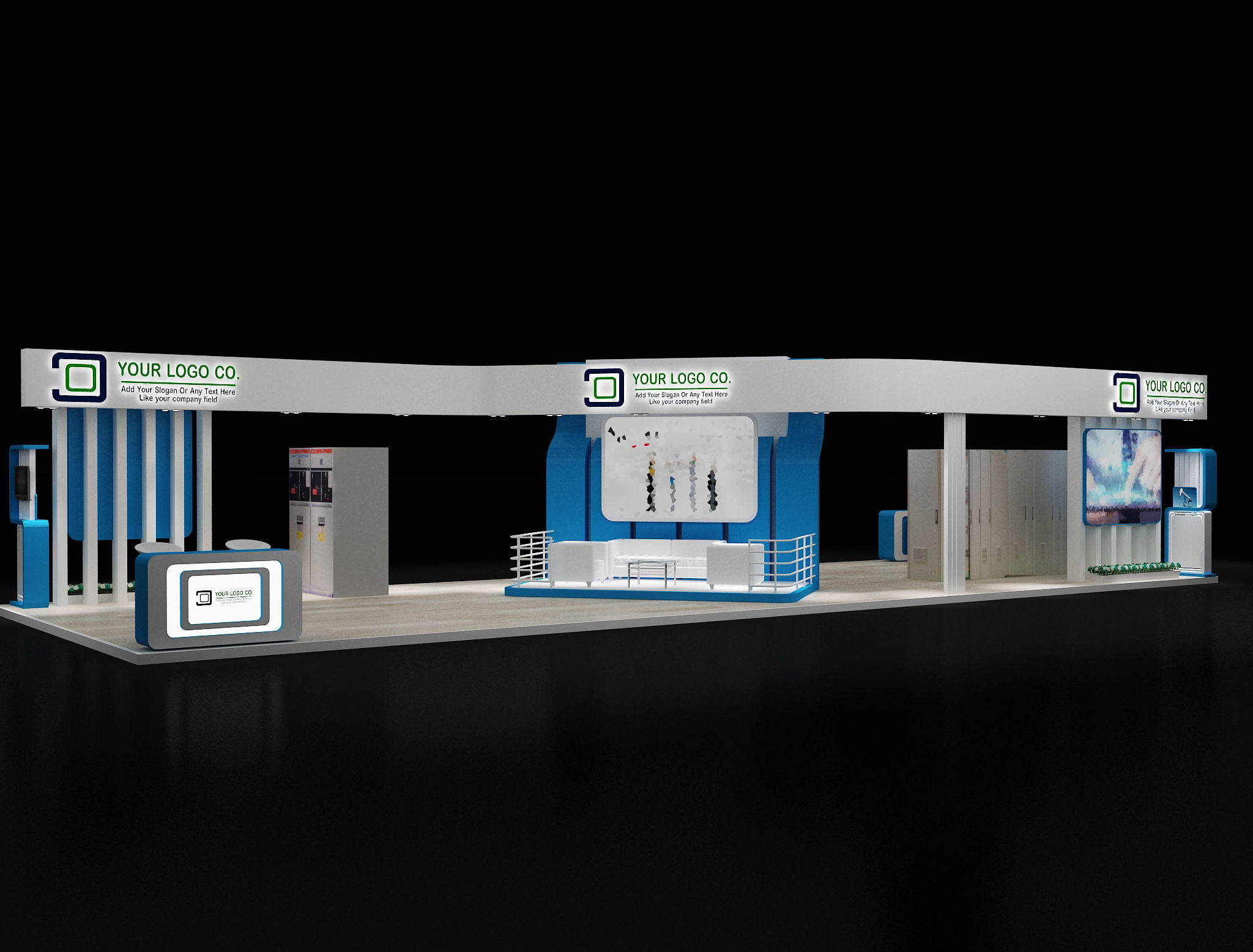 Booth Exhibition Stand a 618 3D model_12