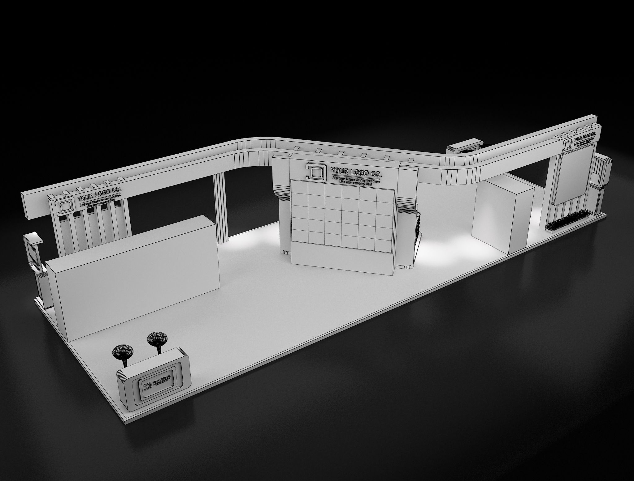 Booth Exhibition Stand a 618 3D model_5