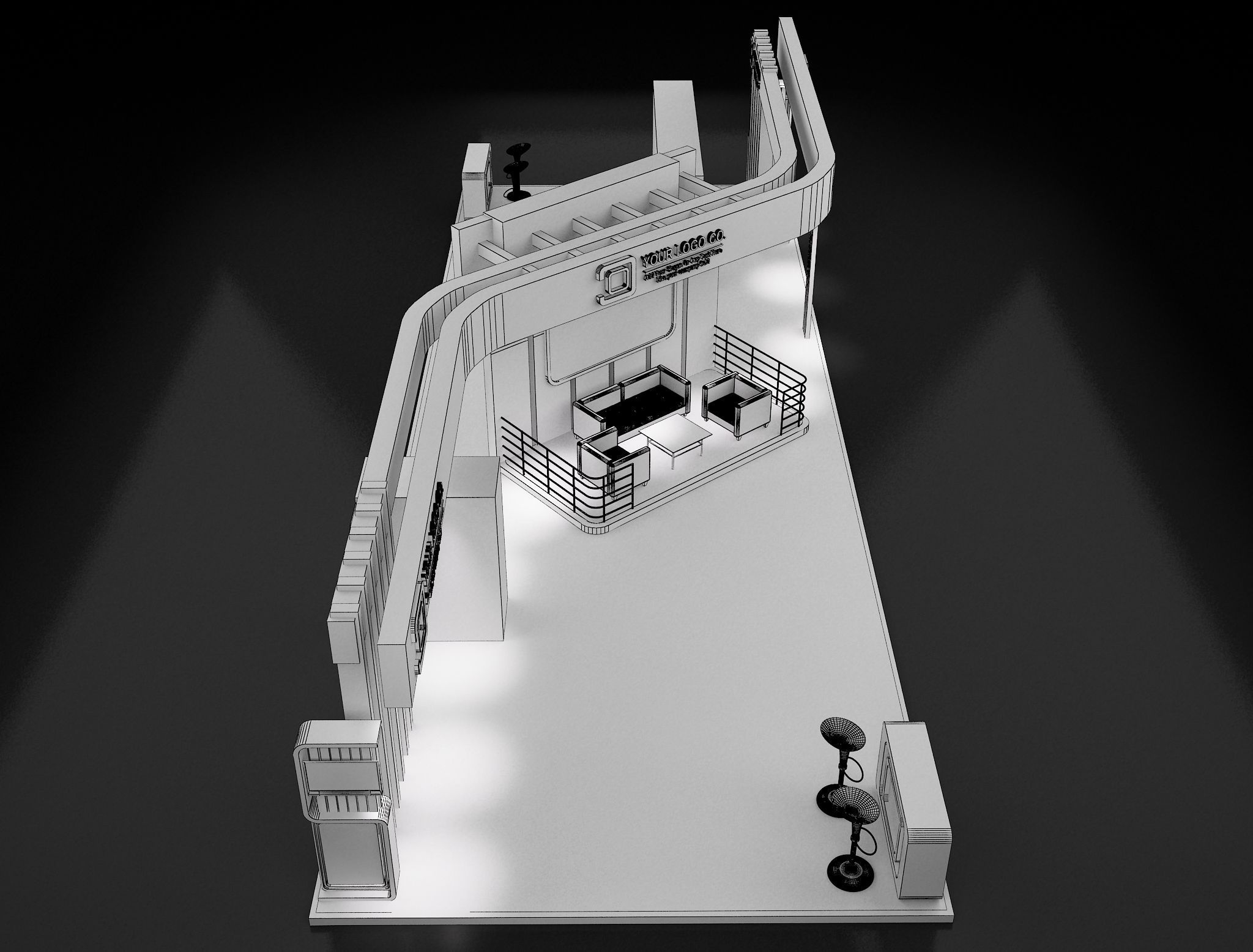 Booth Exhibition Stand a 618 3D model_11