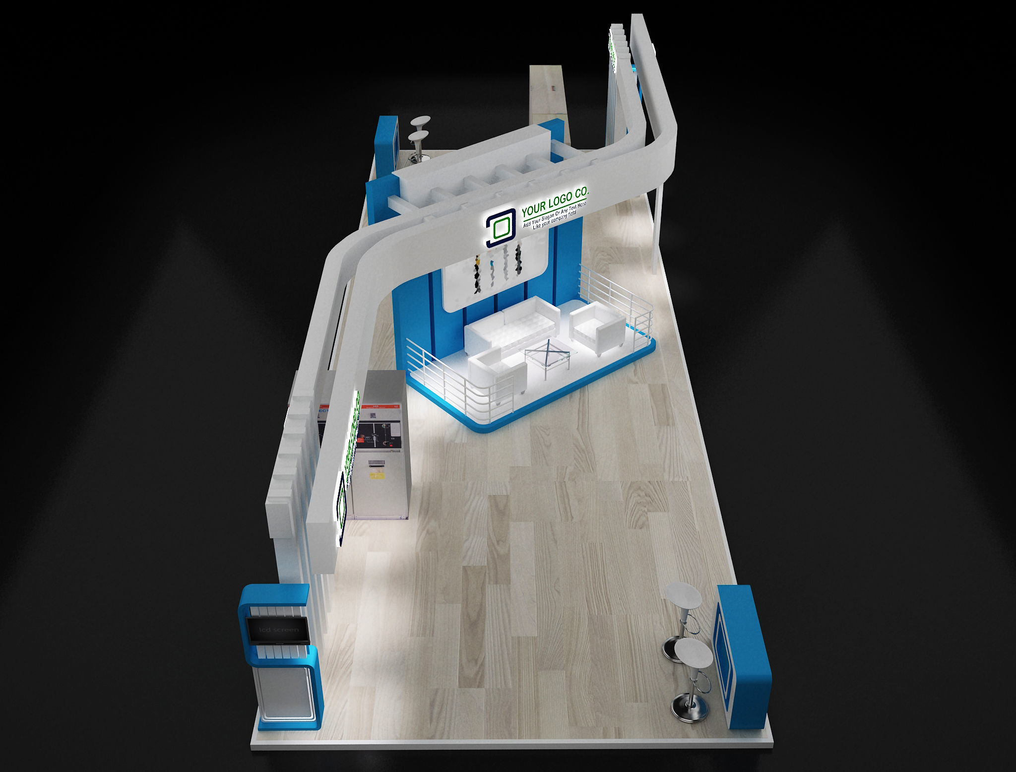 Booth Exhibition Stand a 618 3D model_10