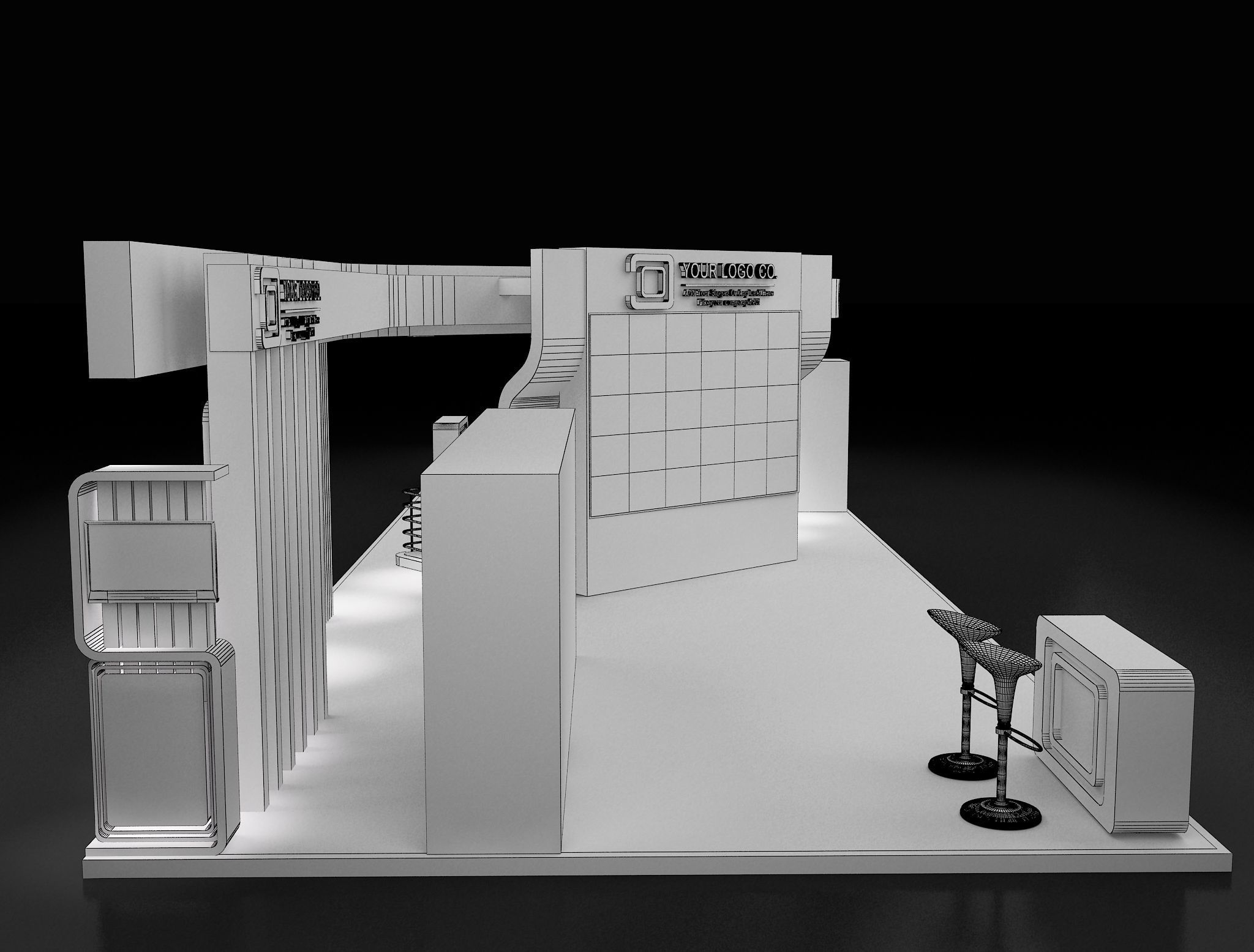 Booth Exhibition Stand a 618 3D model_15