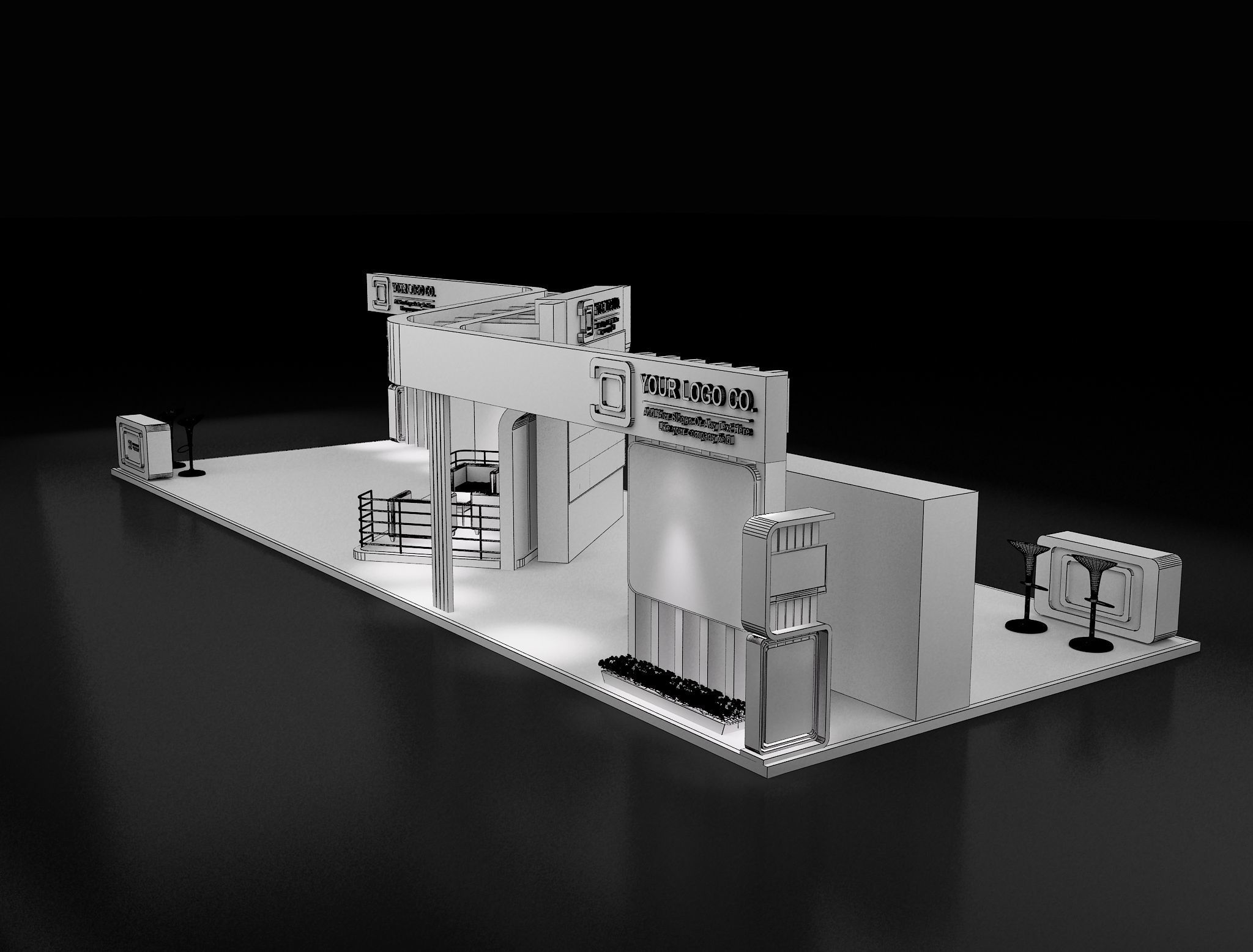 Booth Exhibition Stand a 618 3D model_3