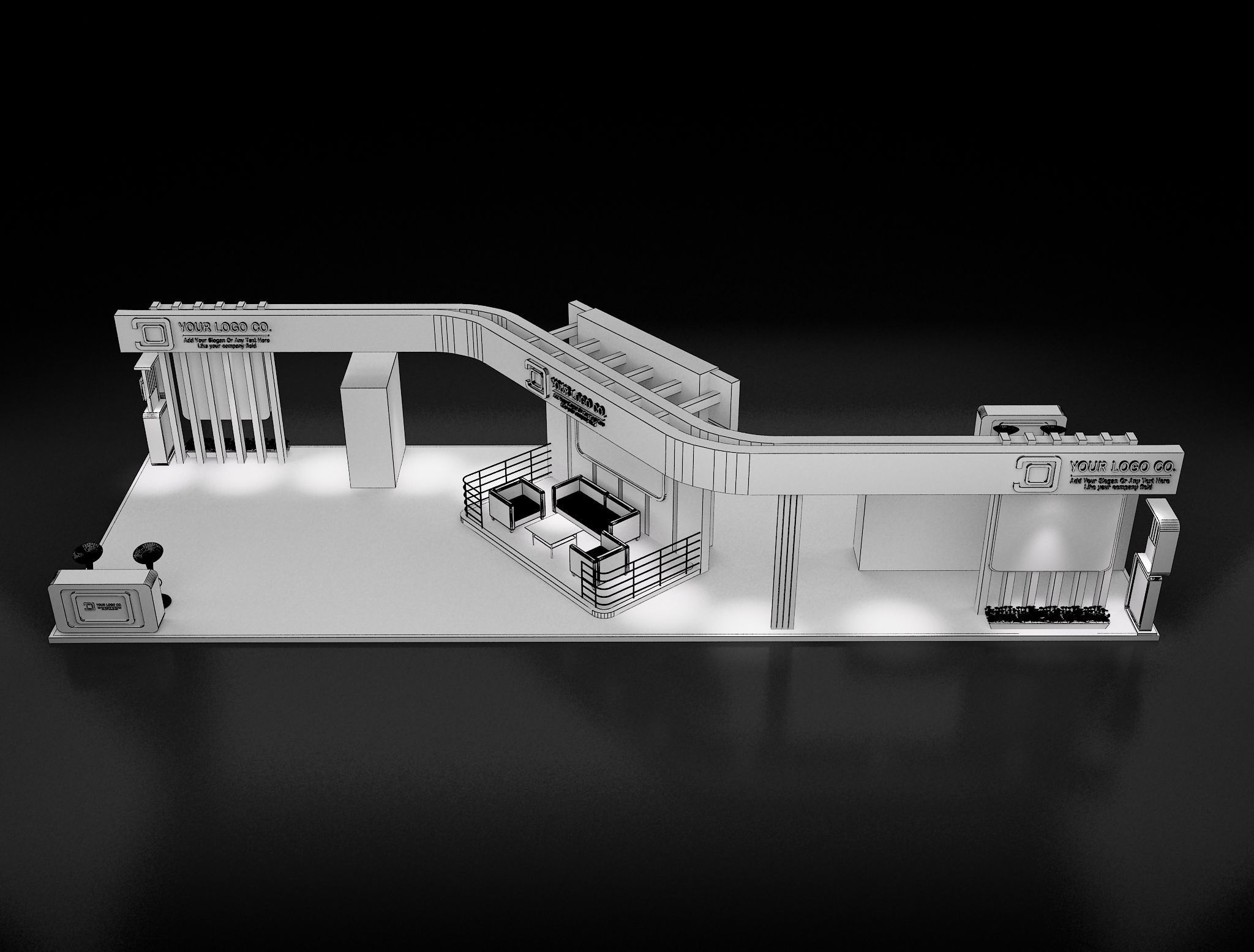Booth Exhibition Stand a 618 3D model_1