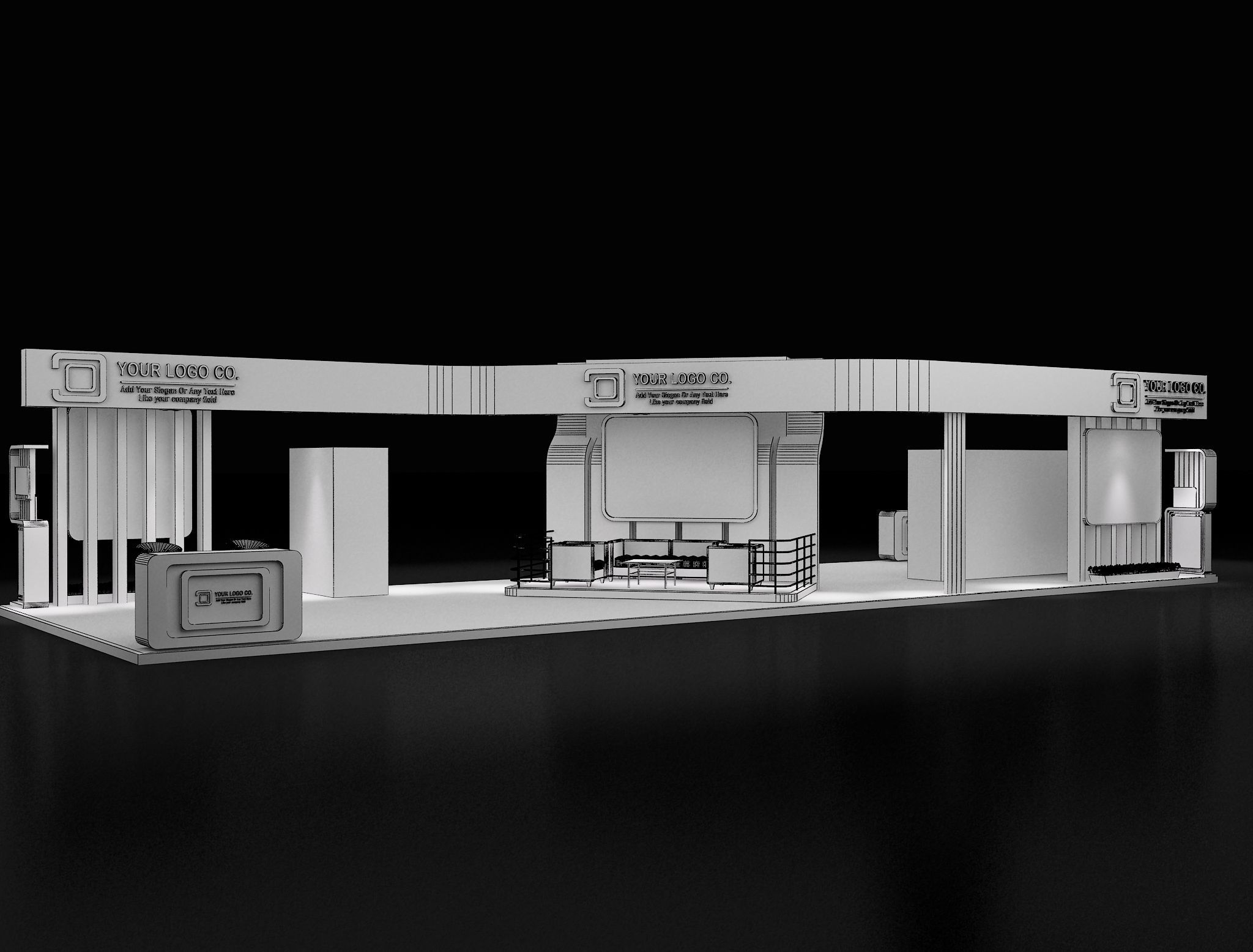 Booth Exhibition Stand a 618 3D model_13