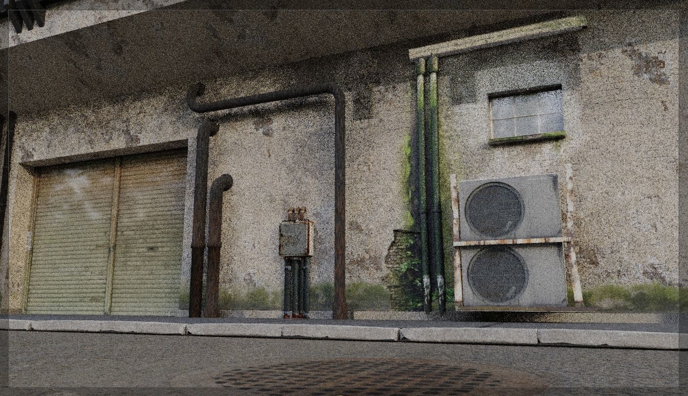 Game Ready Building with assets Low-poly 3D model_7