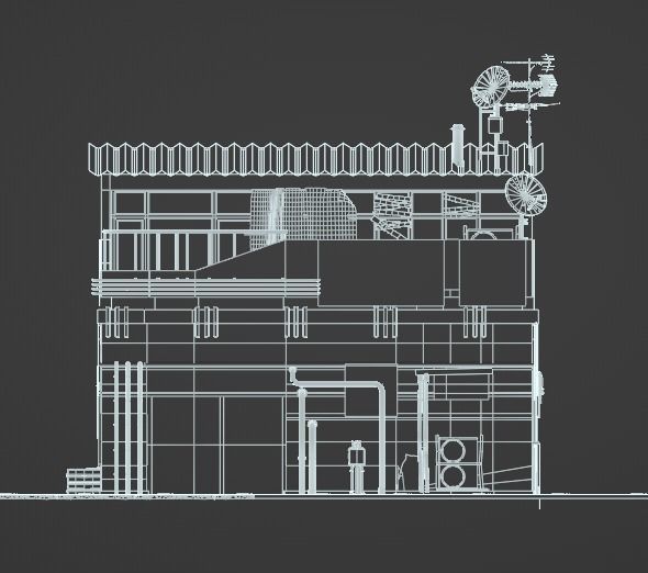 Game Ready Building with assets Low-poly 3D model_11