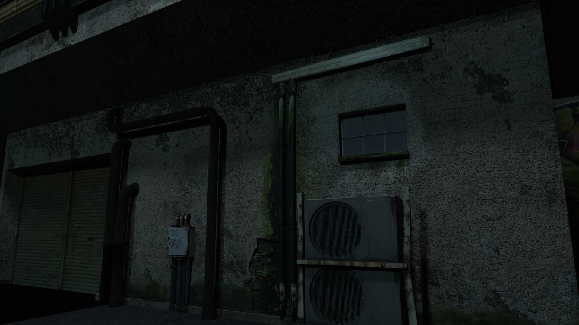 Game Ready Building with assets Low-poly 3D model_2