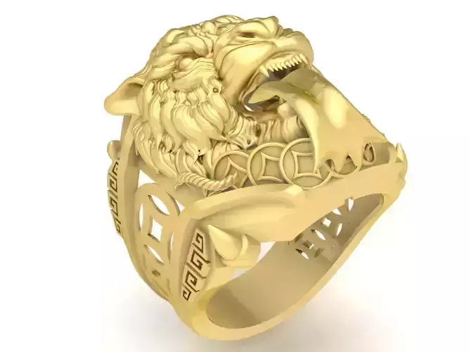 FengShui Lucky Zodiac Tiger Men ring 3775 3D print model