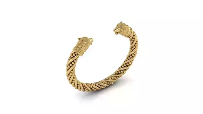 Wolf Bracelet with Diamonds