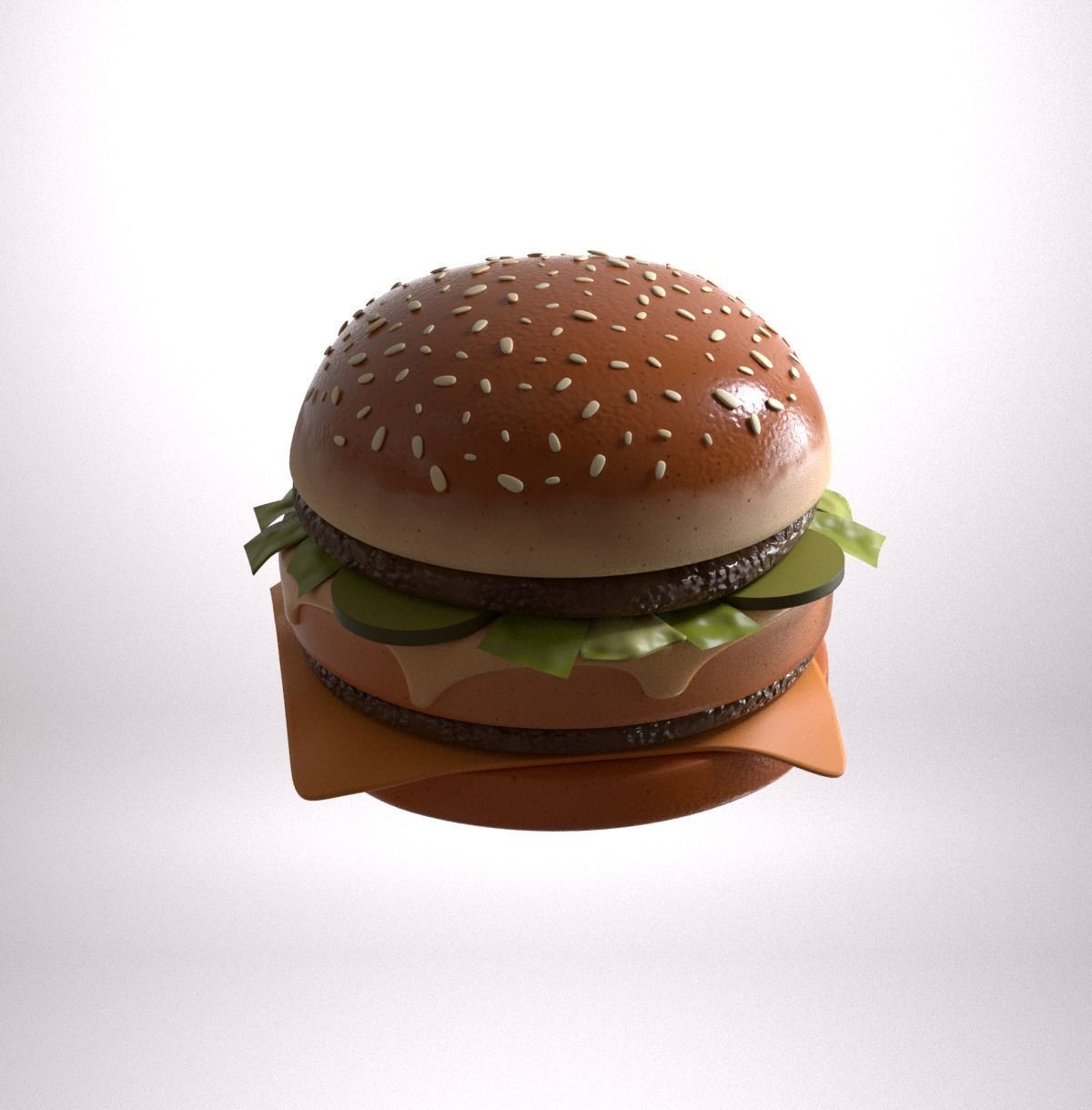 Stylized burger Low-poly 3D model_5