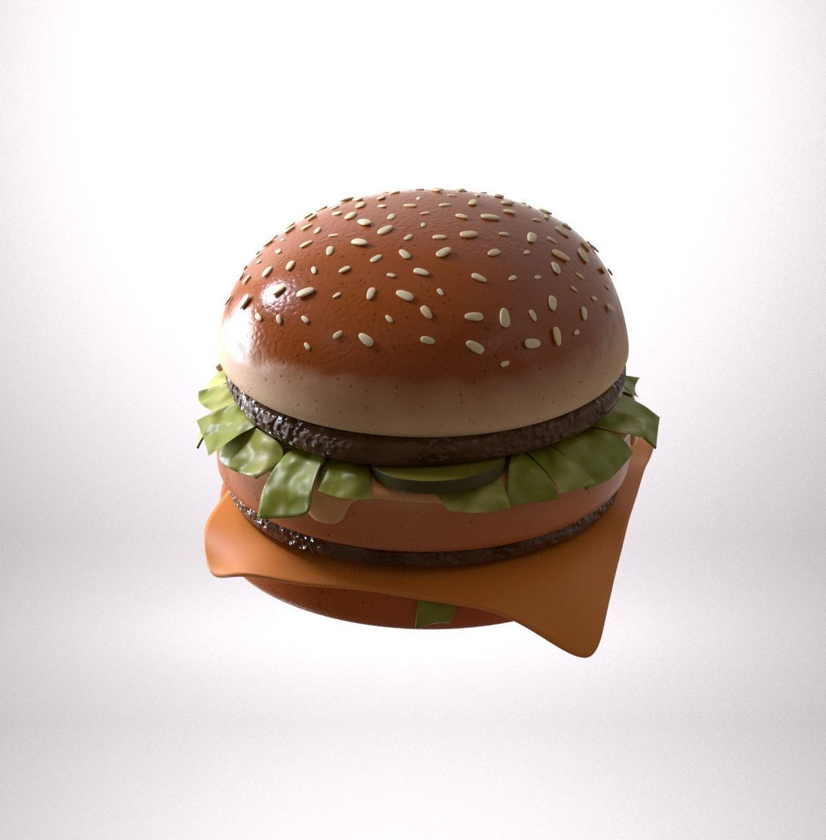 Stylized burger Low-poly 3D model_18