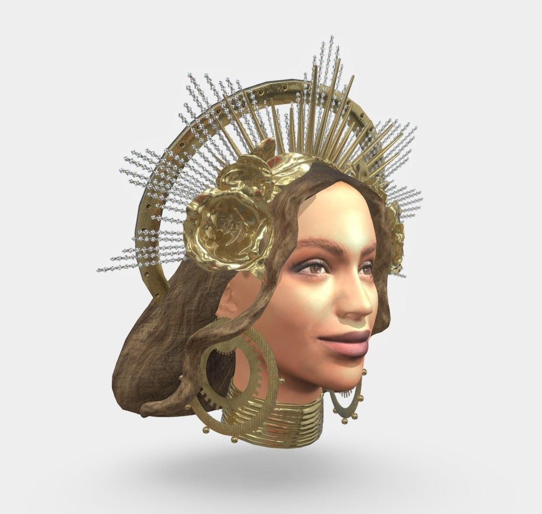 Beyonce Low-poly 3D model_1