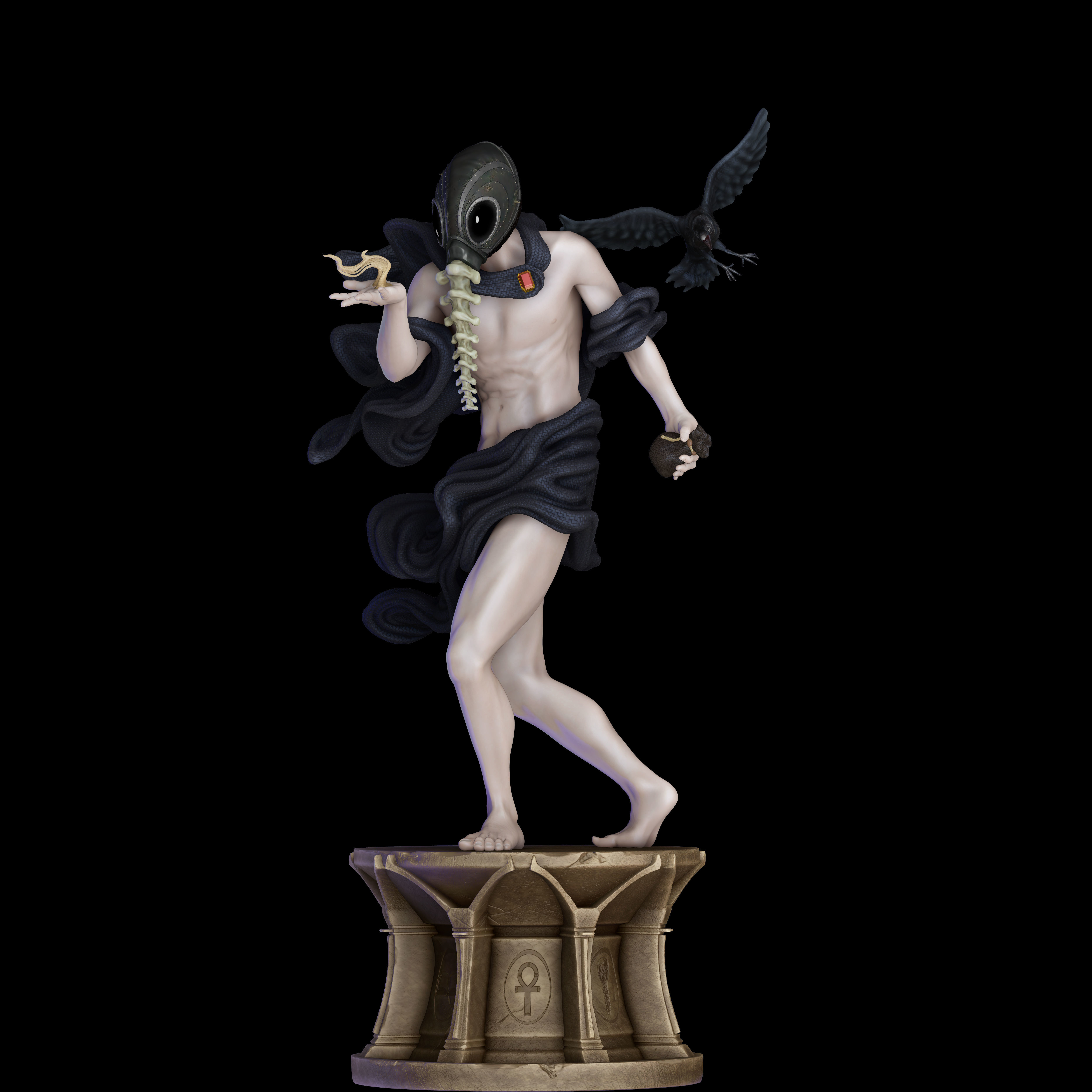 Sandman statue of demon 3D print model_9