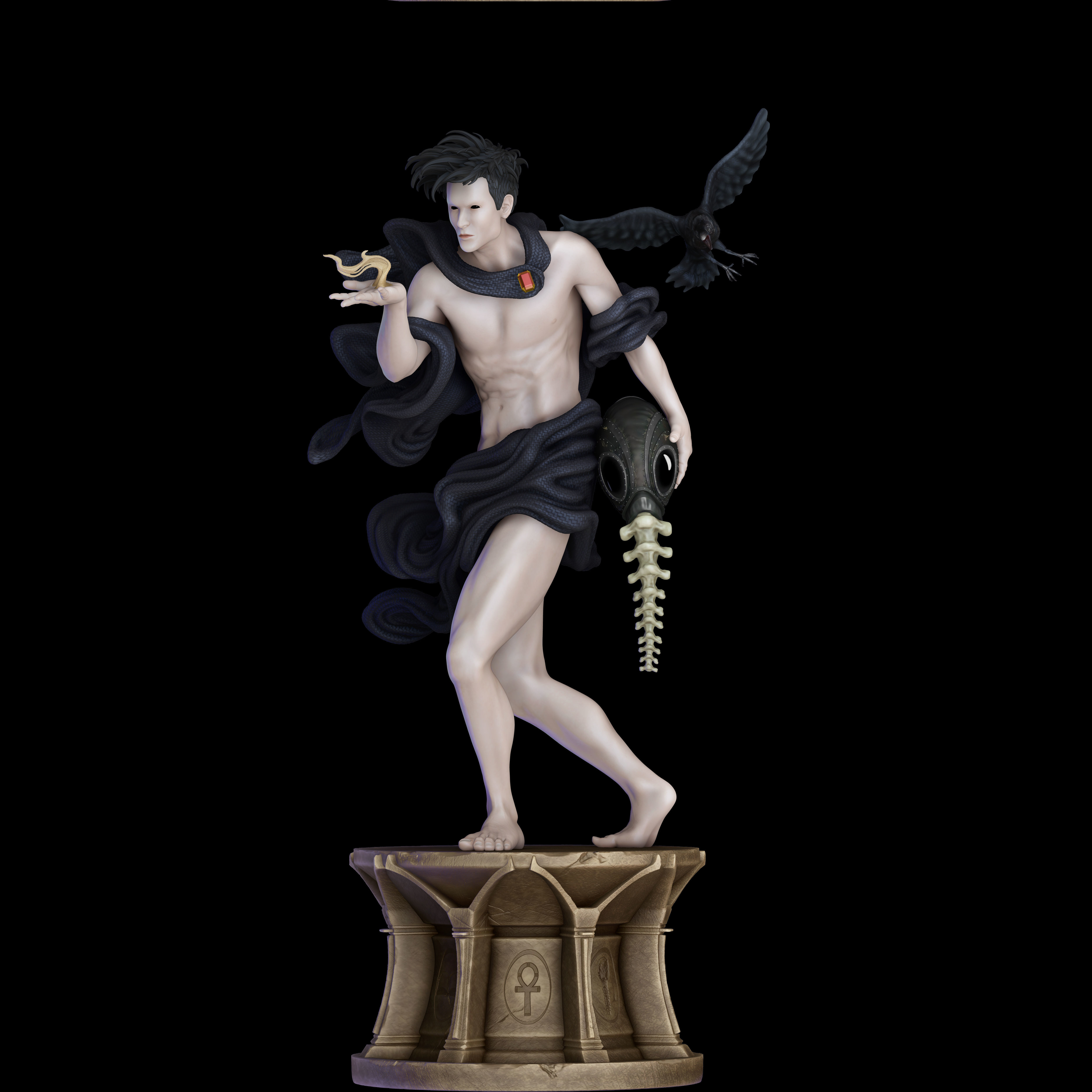 Sandman statue of demon 3D print model_10