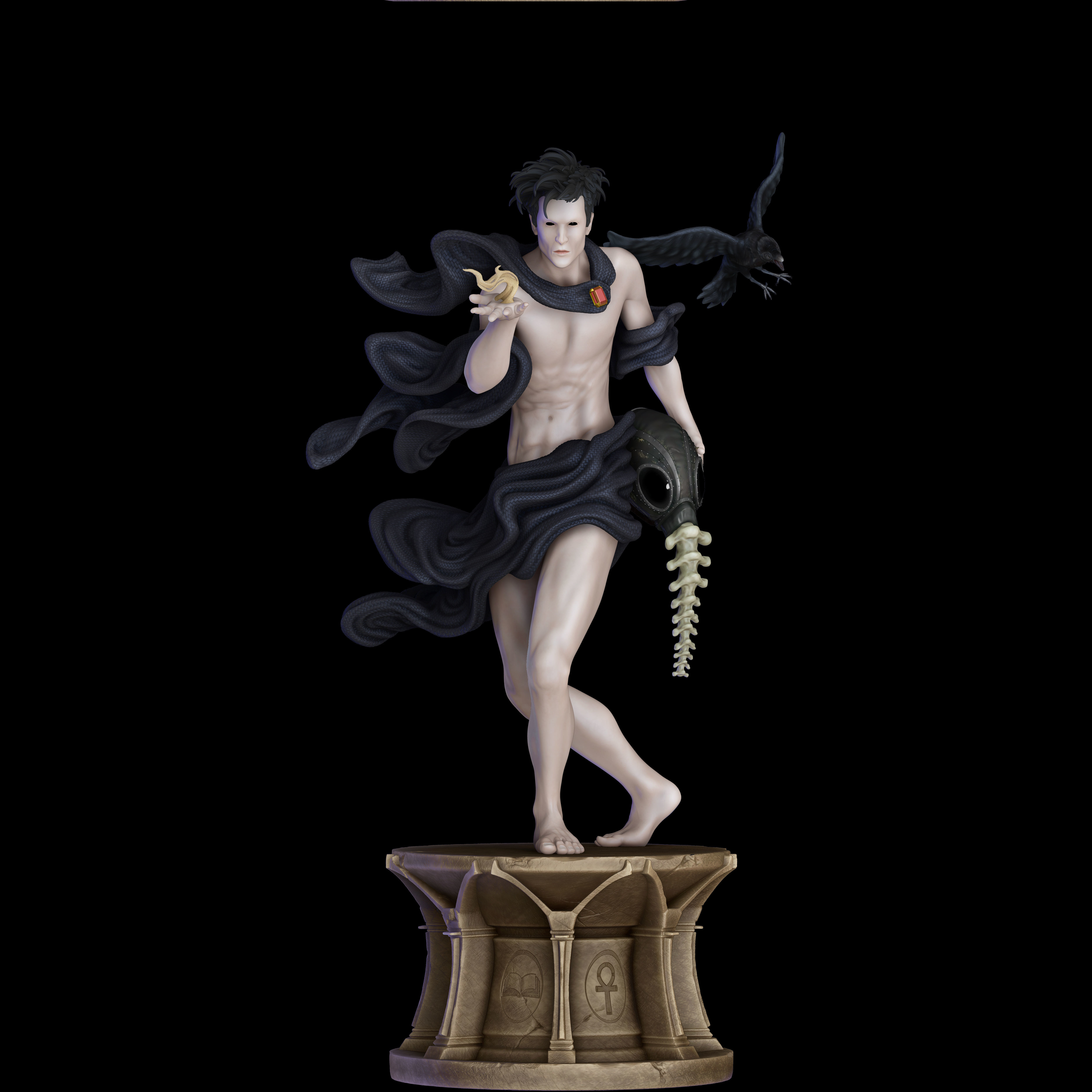 Sandman statue of demon 3D print model_11