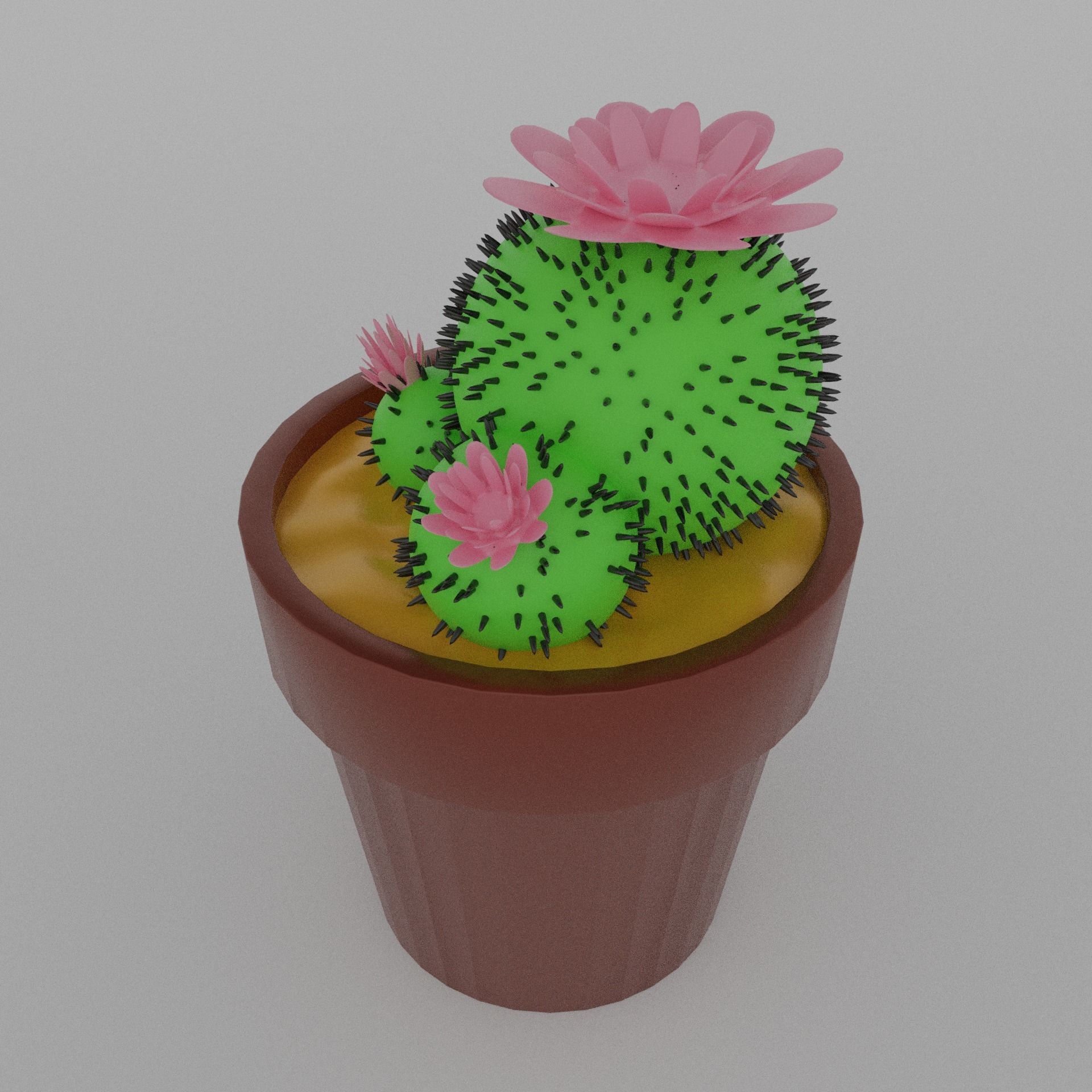 Cacti for video games 3D model_6