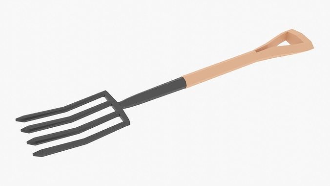 Garden Fork Low-poly 3D model