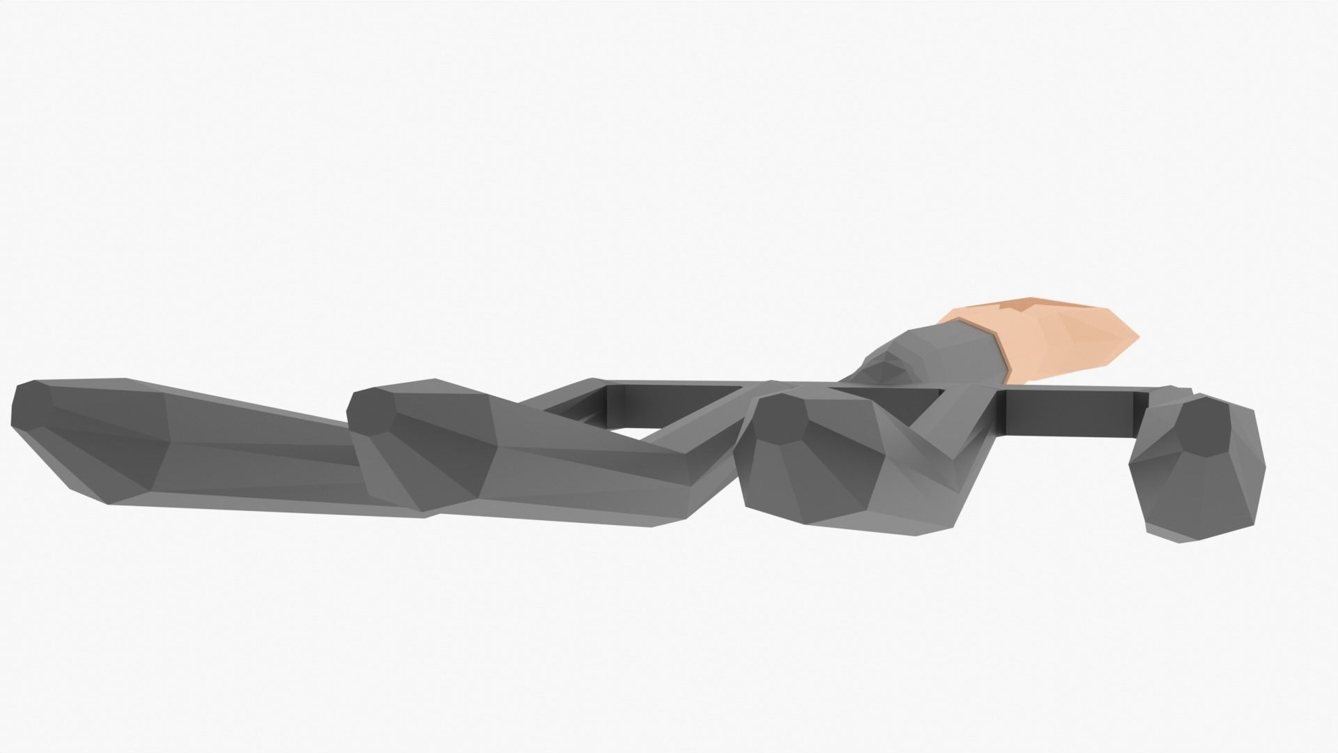 Garden Fork Low-poly 3D model_5