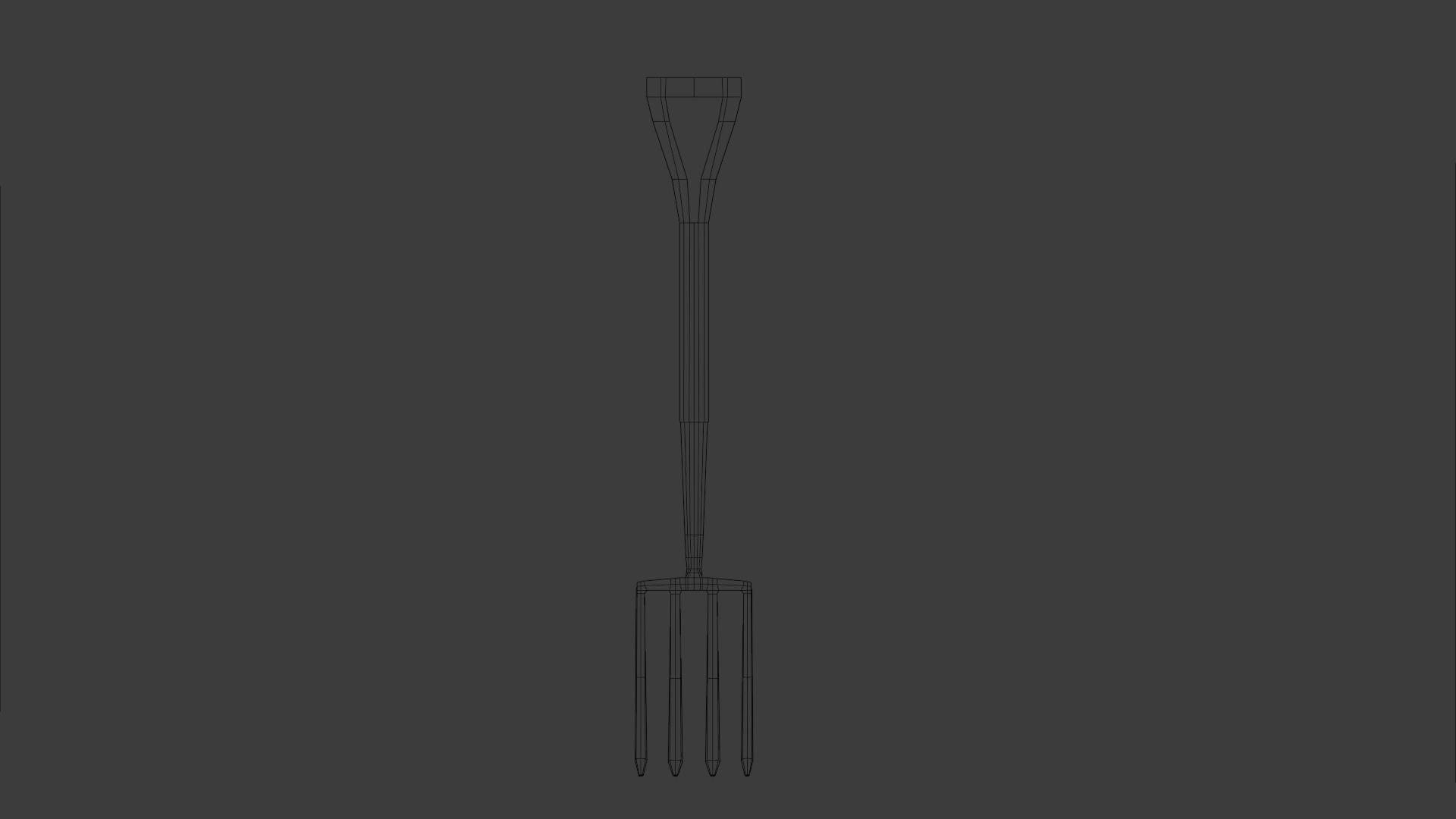 Garden Fork Low-poly 3D model_7