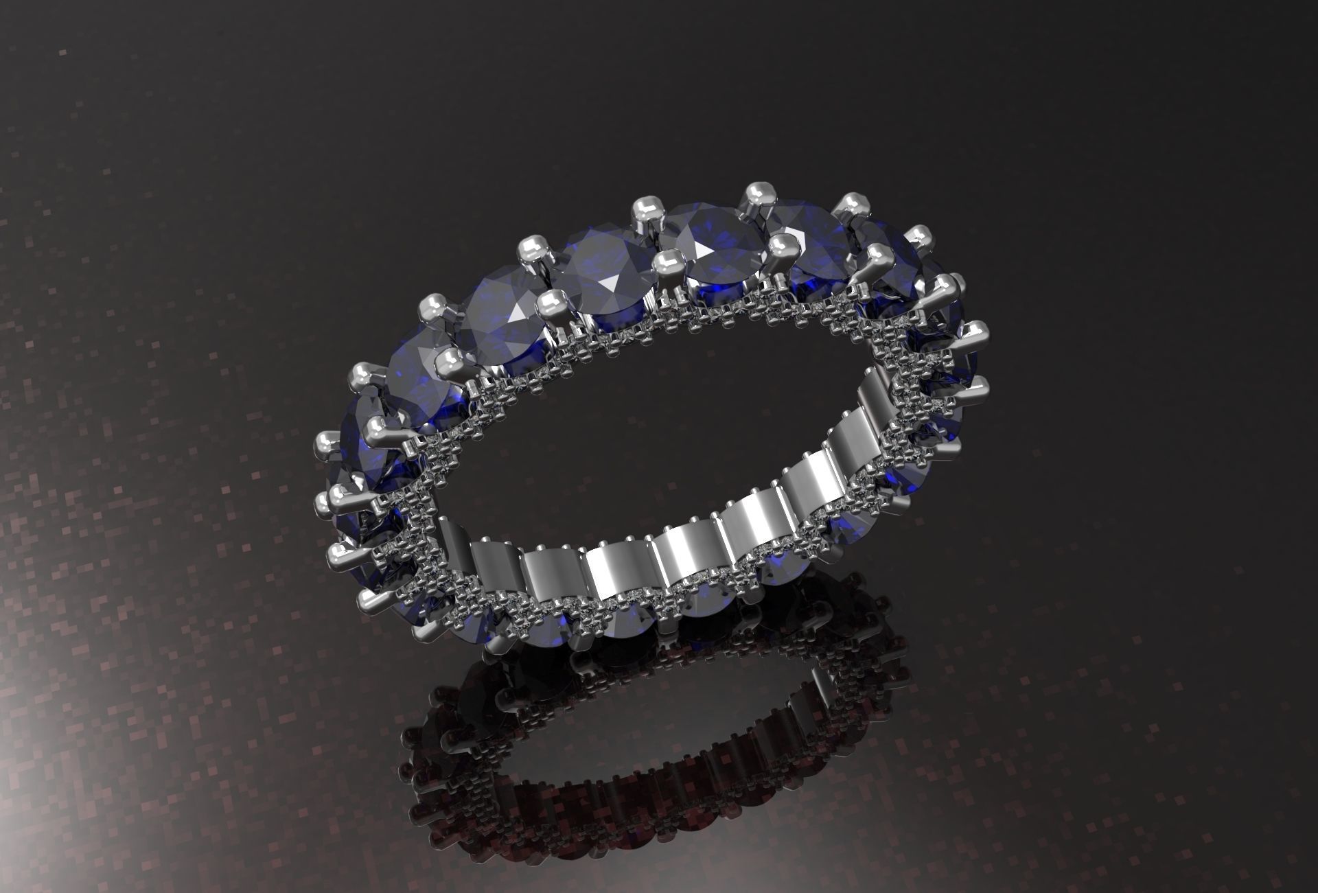 Engagment Ring With Diamonds 3D print model_6