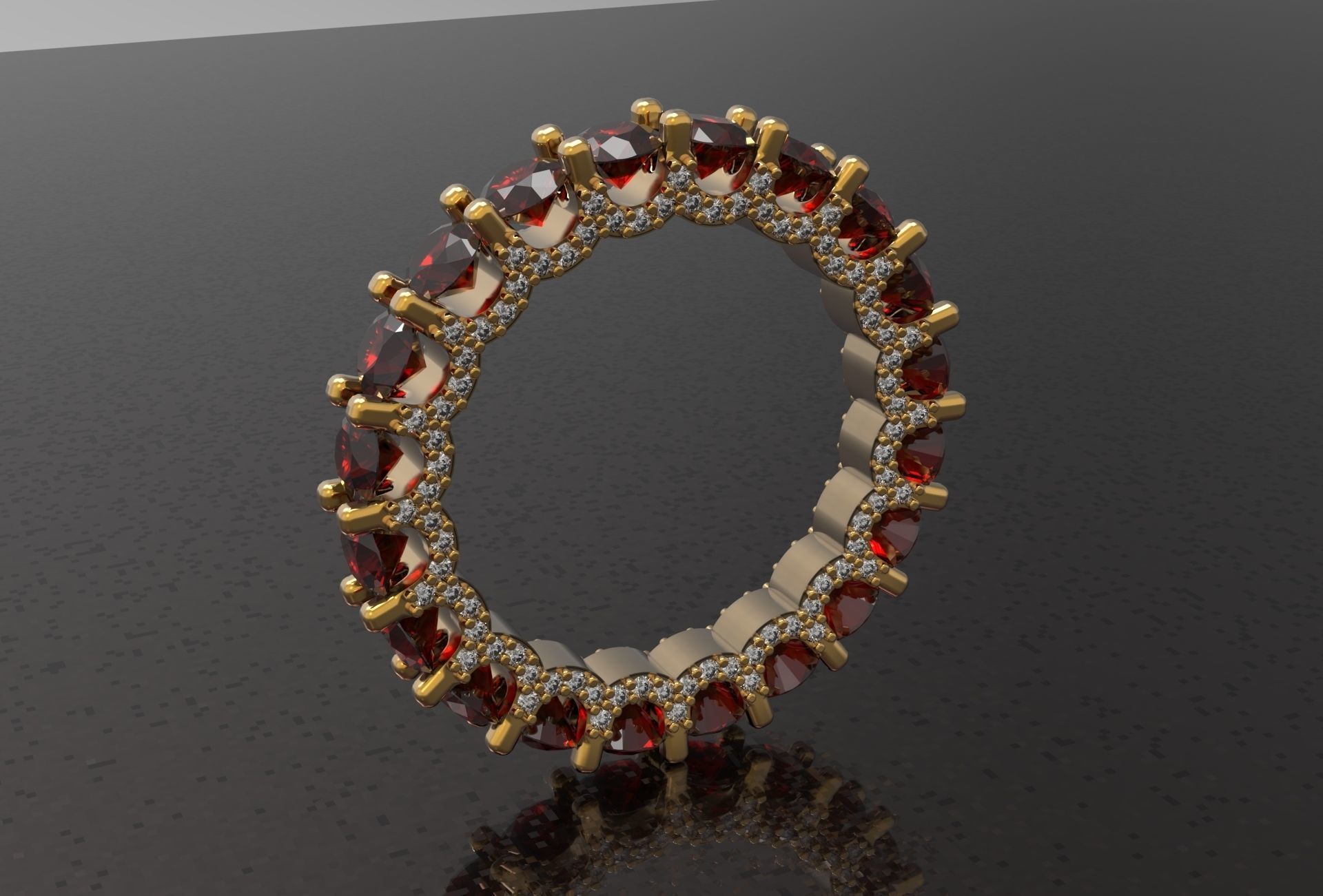 Engagment Ring With Diamonds 3D print model_3