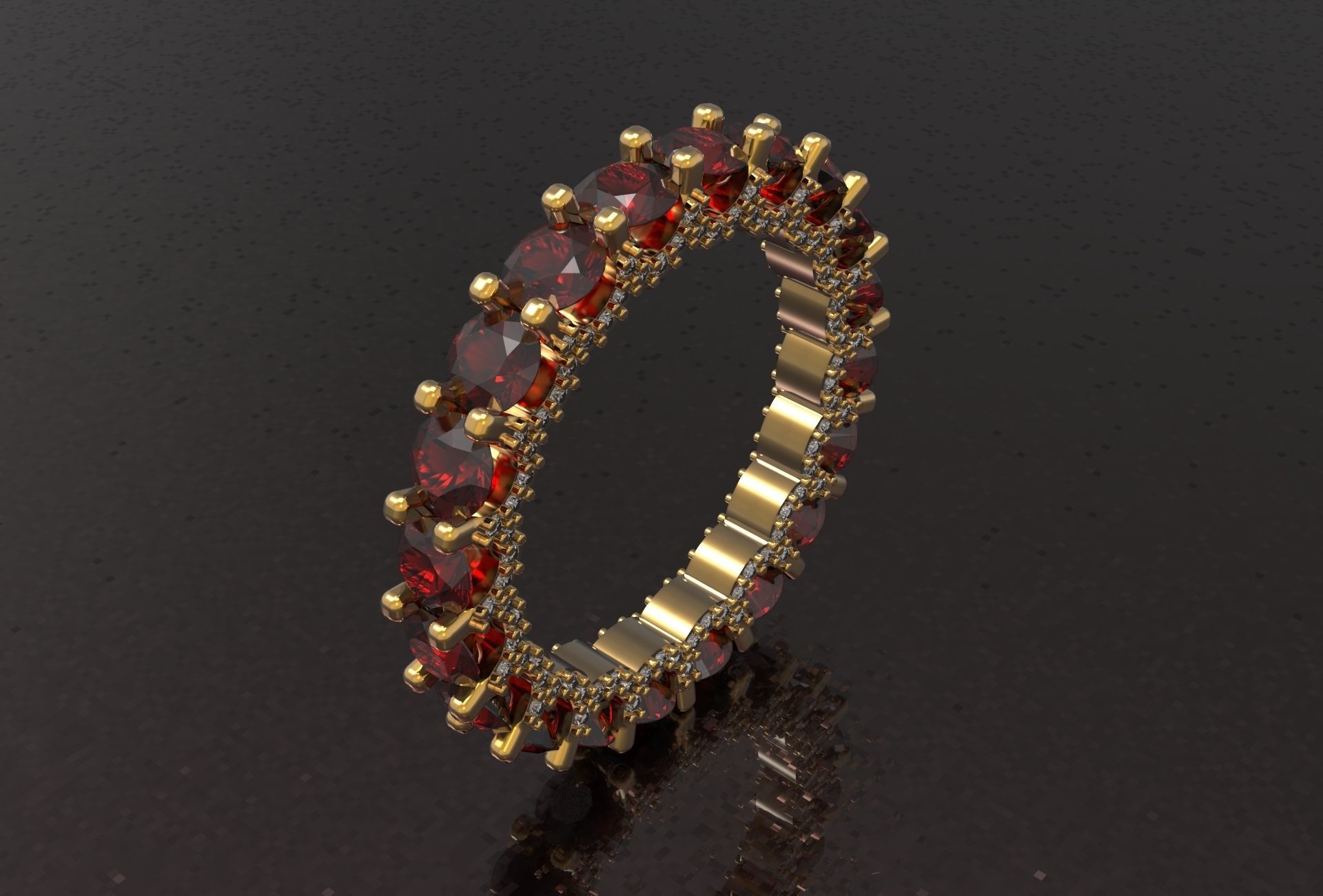 Engagment Ring With Diamonds 3D print model_4