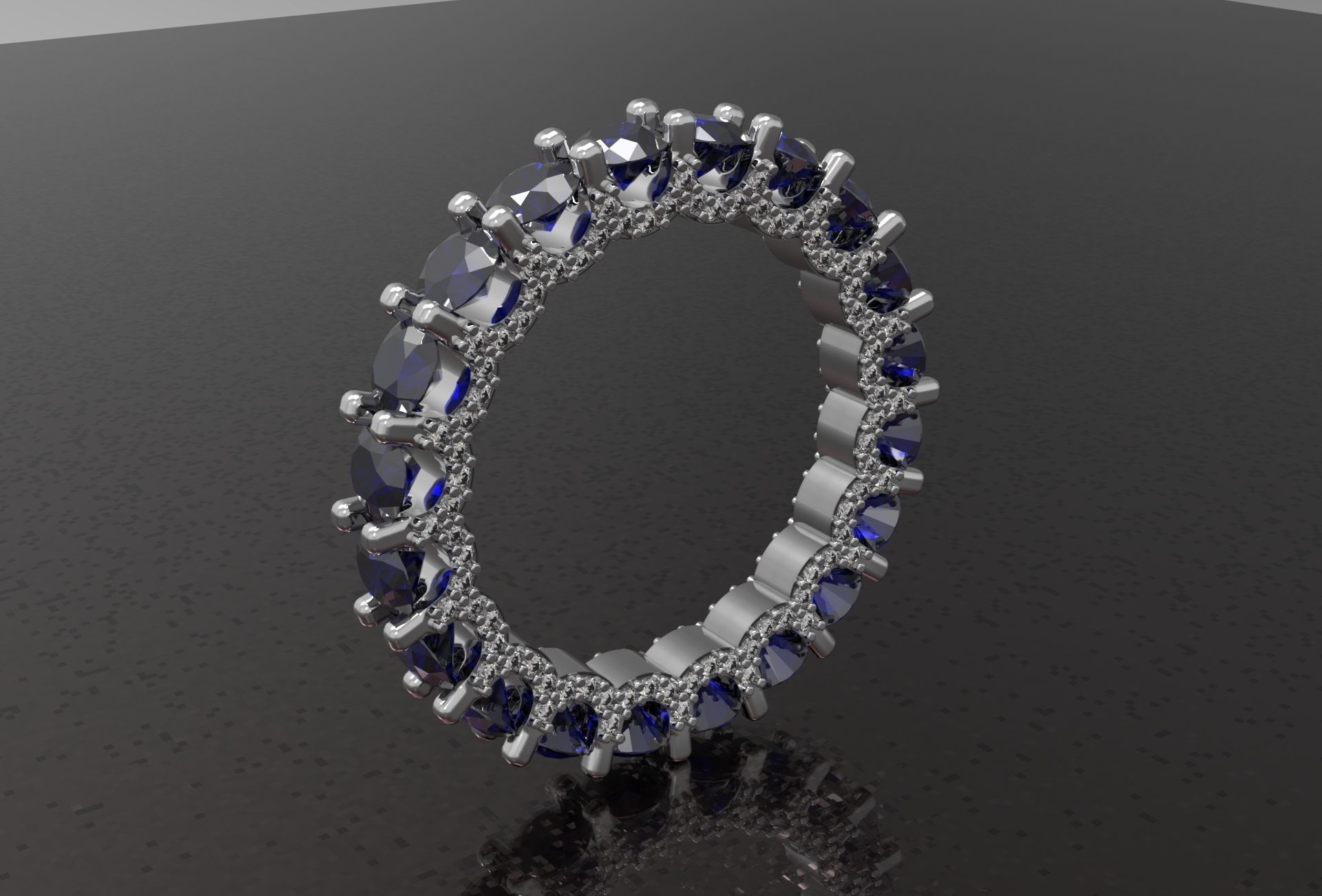 Engagment Ring With Diamonds 3D print model_5