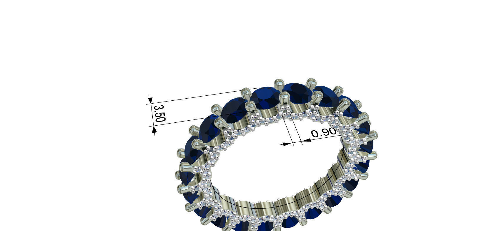 Engagment Ring With Diamonds 3D print model_13