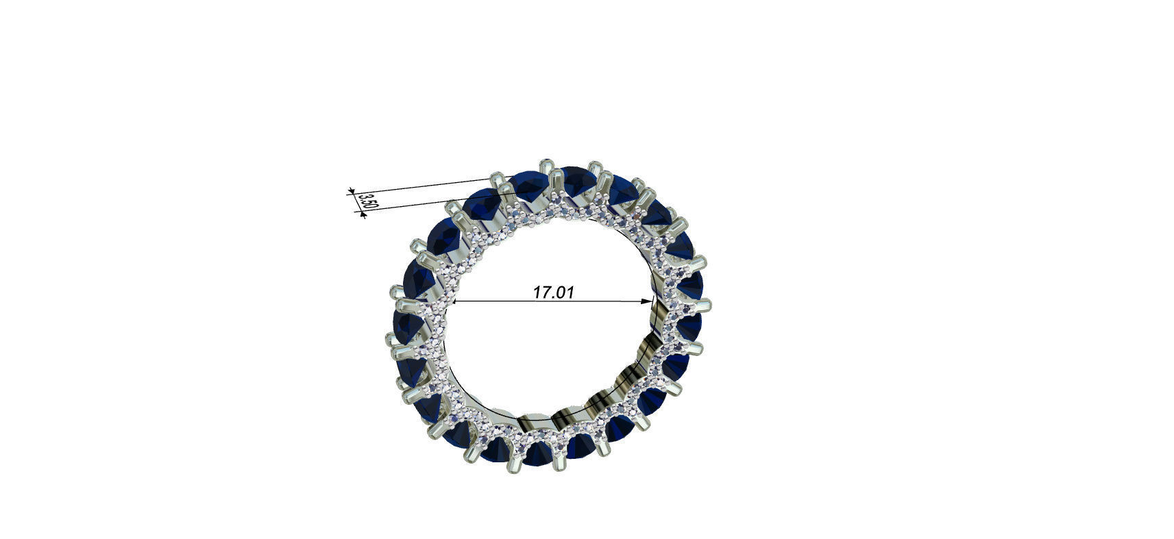 Engagment Ring With Diamonds 3D print model_14