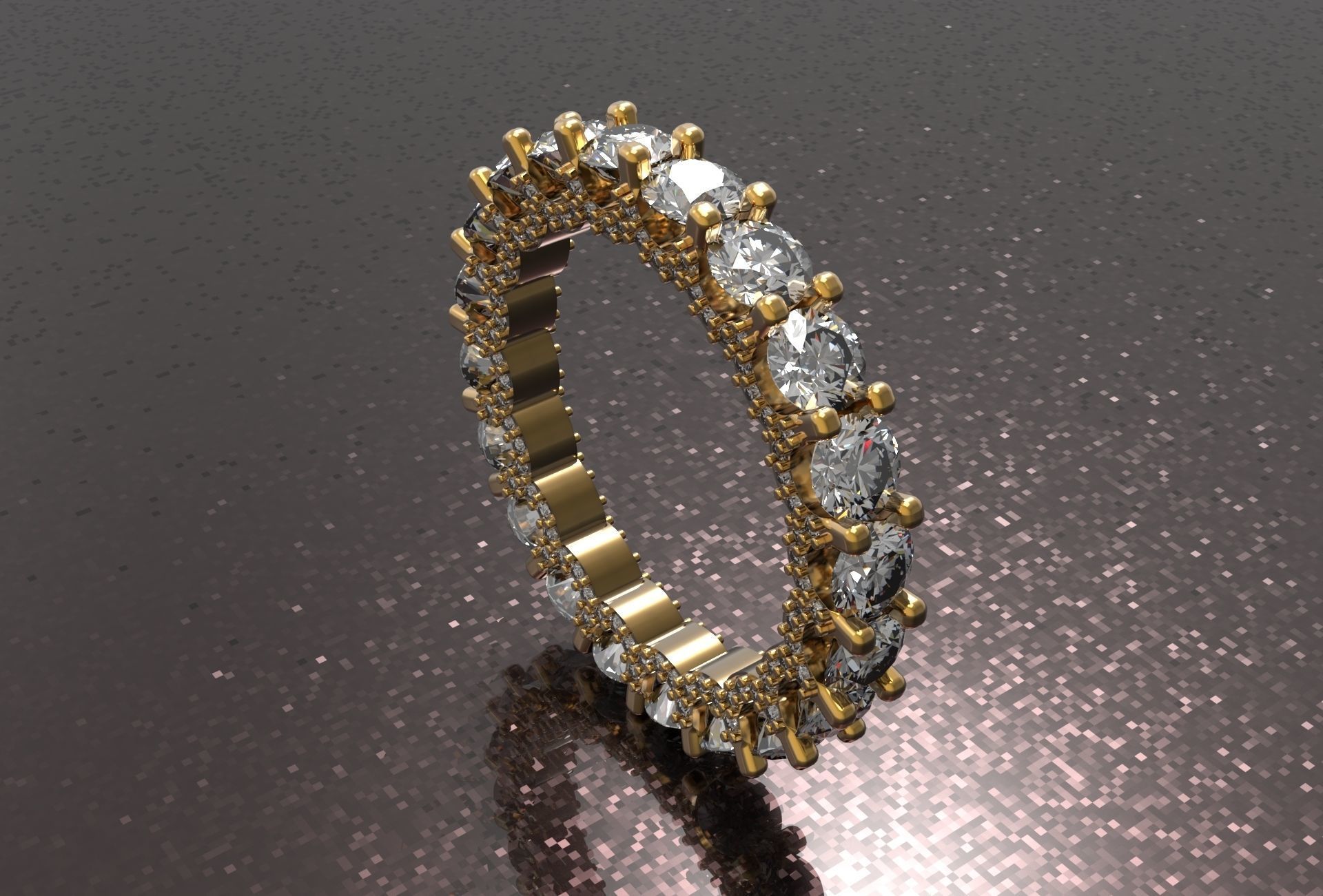 Engagment Ring With Diamonds 3D print model_2