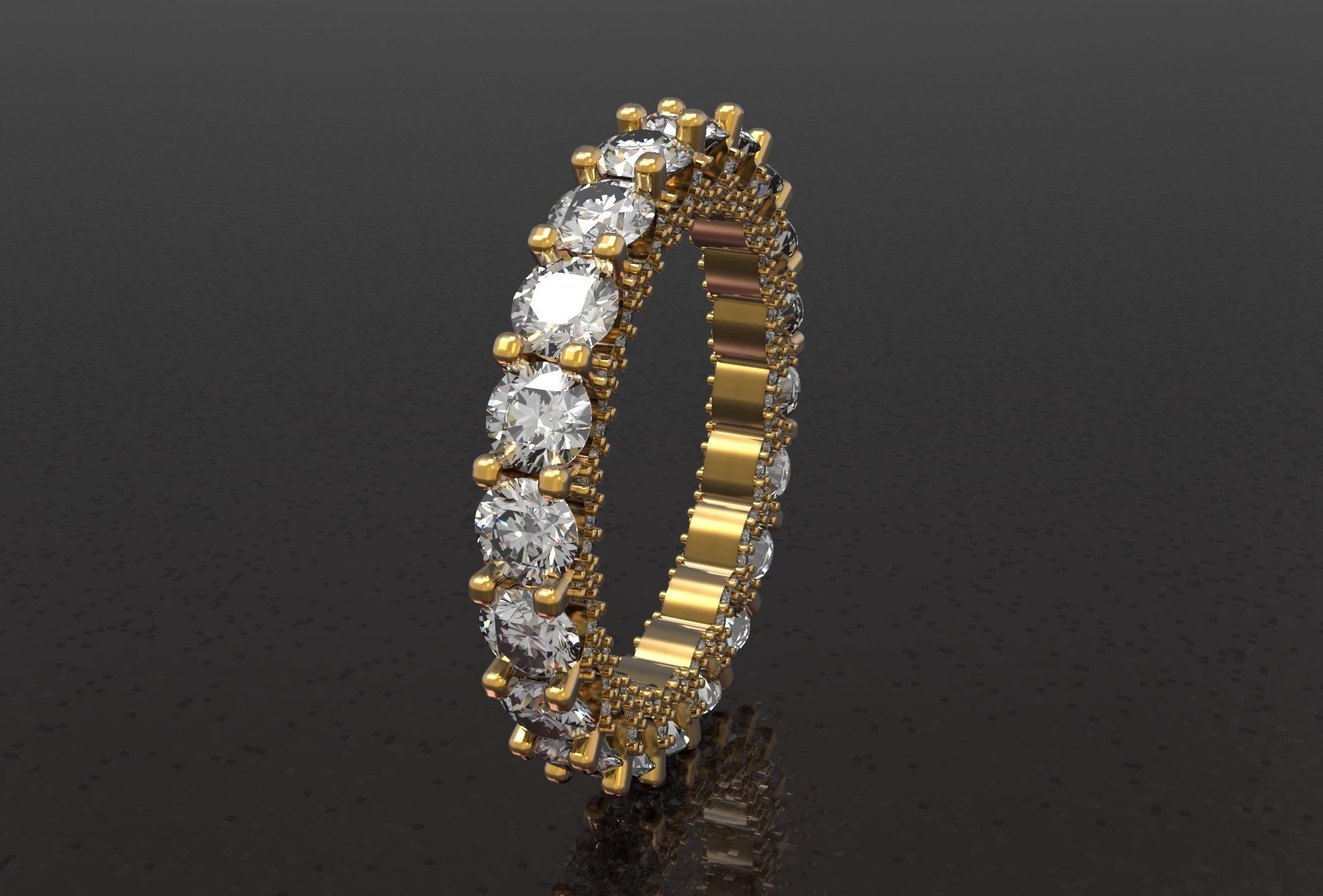 Engagment Ring With Diamonds 3D print model_1