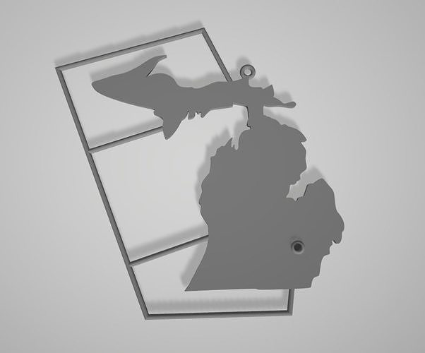 Michigan - STATE of Michigan Pendant Charm  3D print model