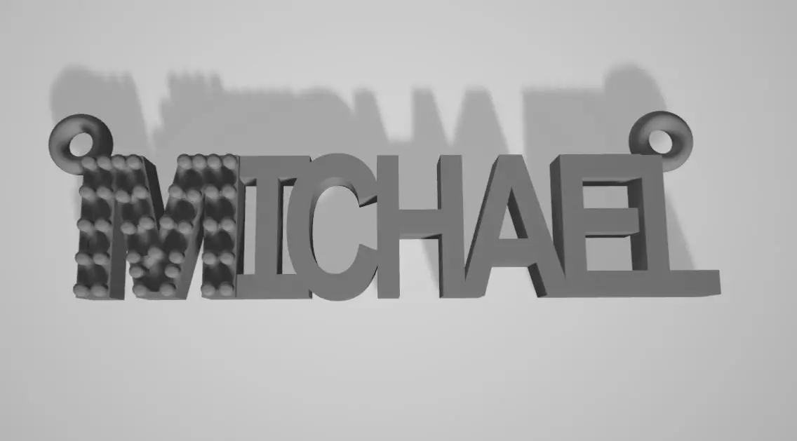 Michael - M Diamond Nameplate CAPITAL 3D print model_0